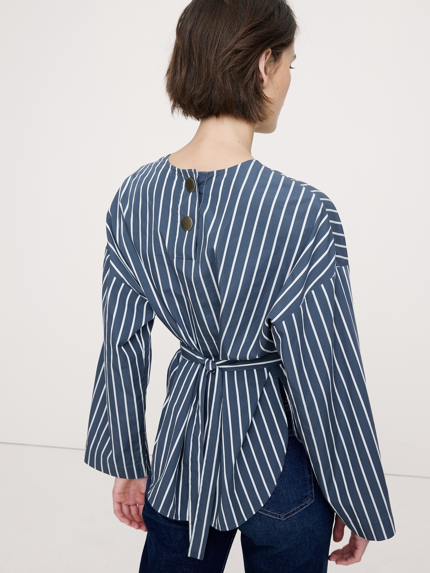 Image number 6 showing, Cotton Poplin Cinch-Waist Top