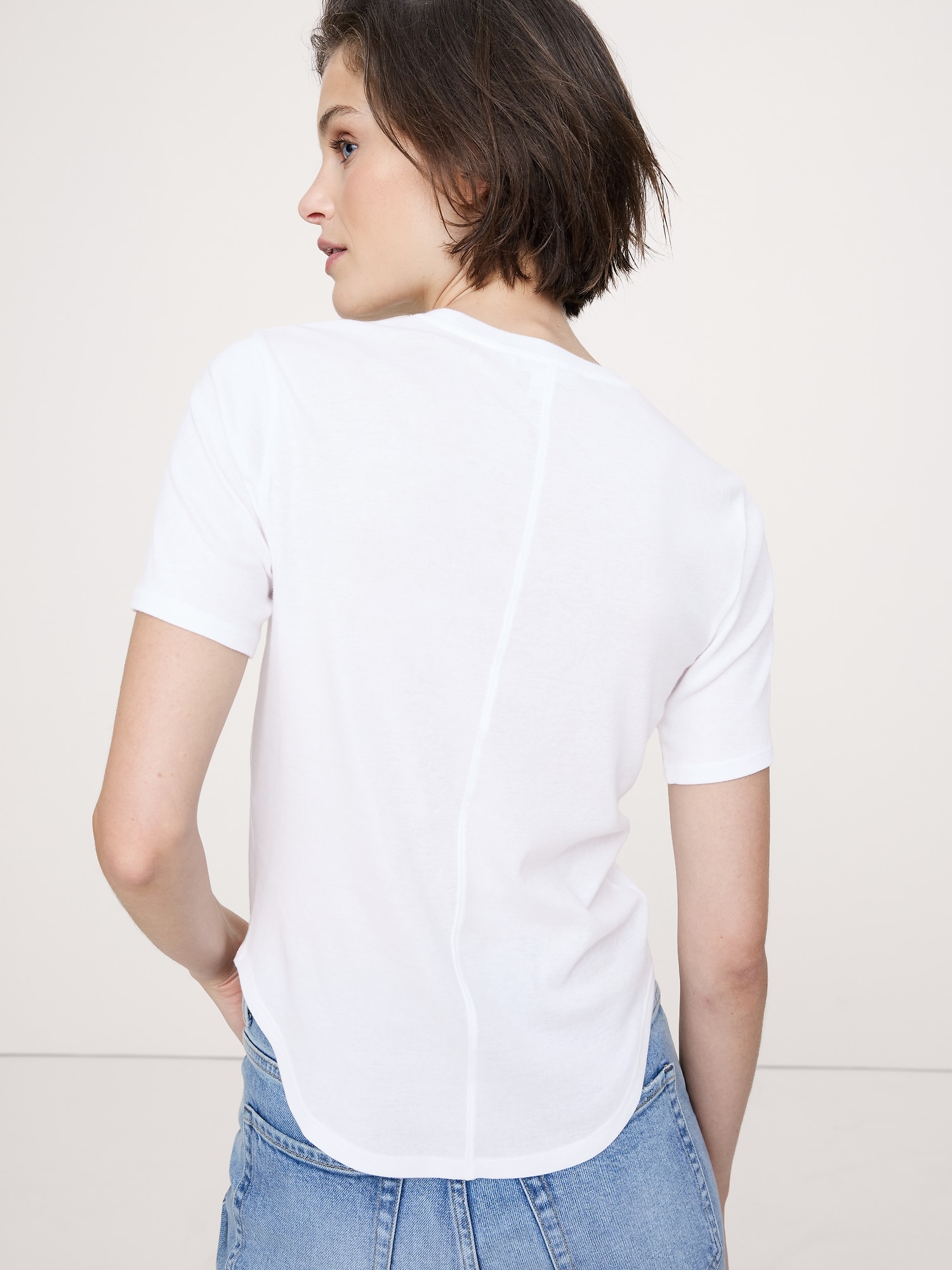 Image number 2 showing, Baby Rib Cotton Elbow-Sleeve T-Shirt