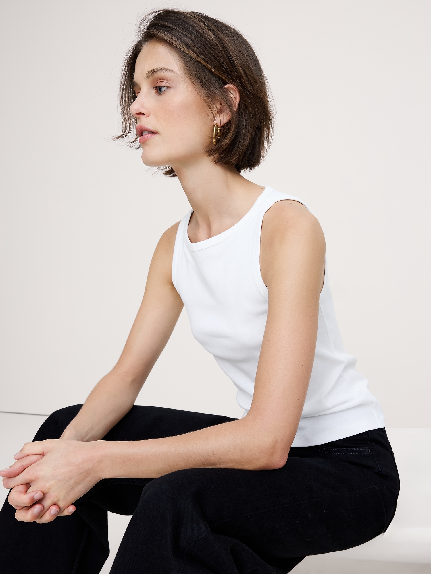 Image number 1 showing, Ultra-Fine Cotton Tank