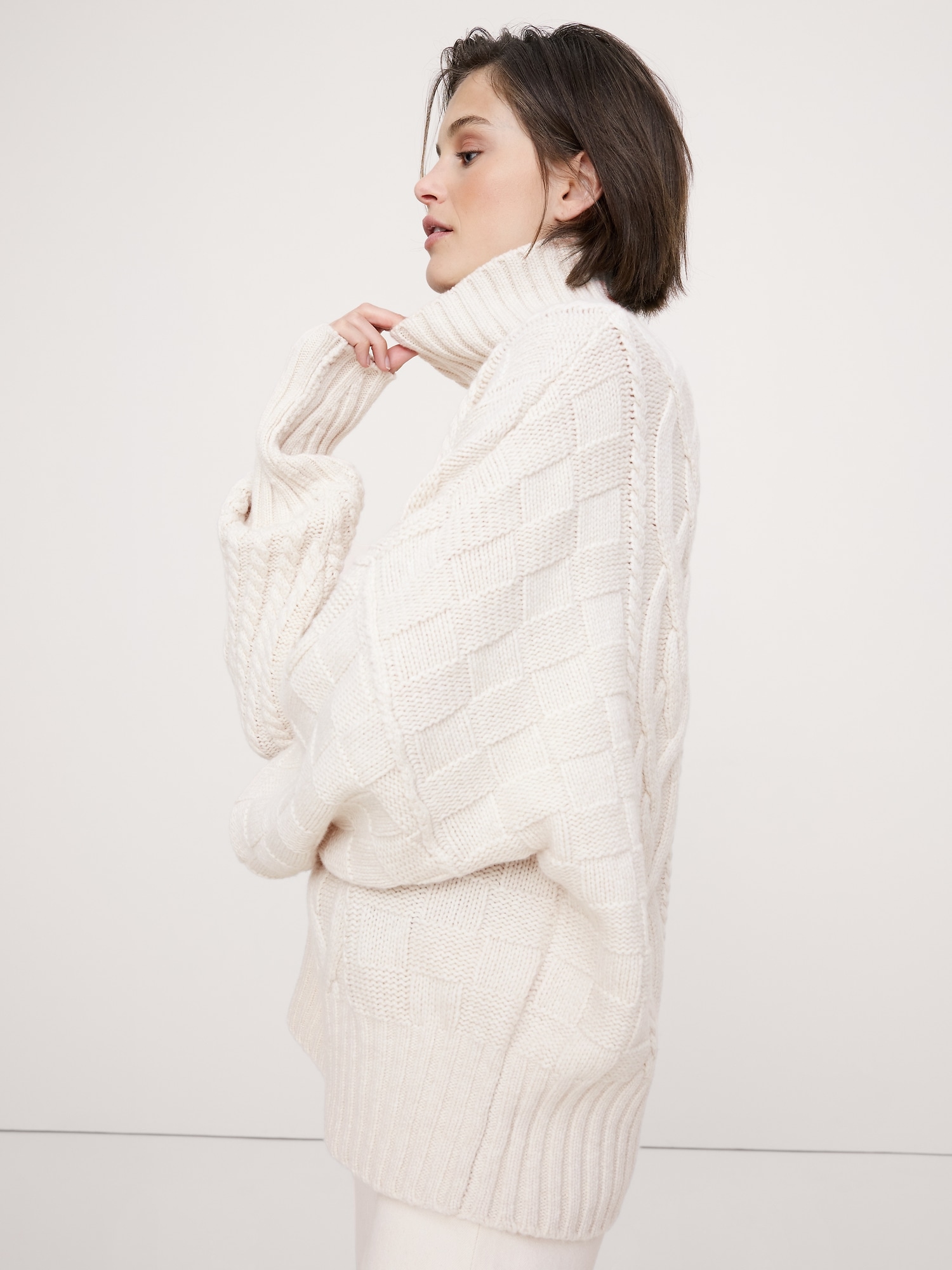 Image number 4 showing, Italian Merino-Blend Mixed-Stitch Sweater