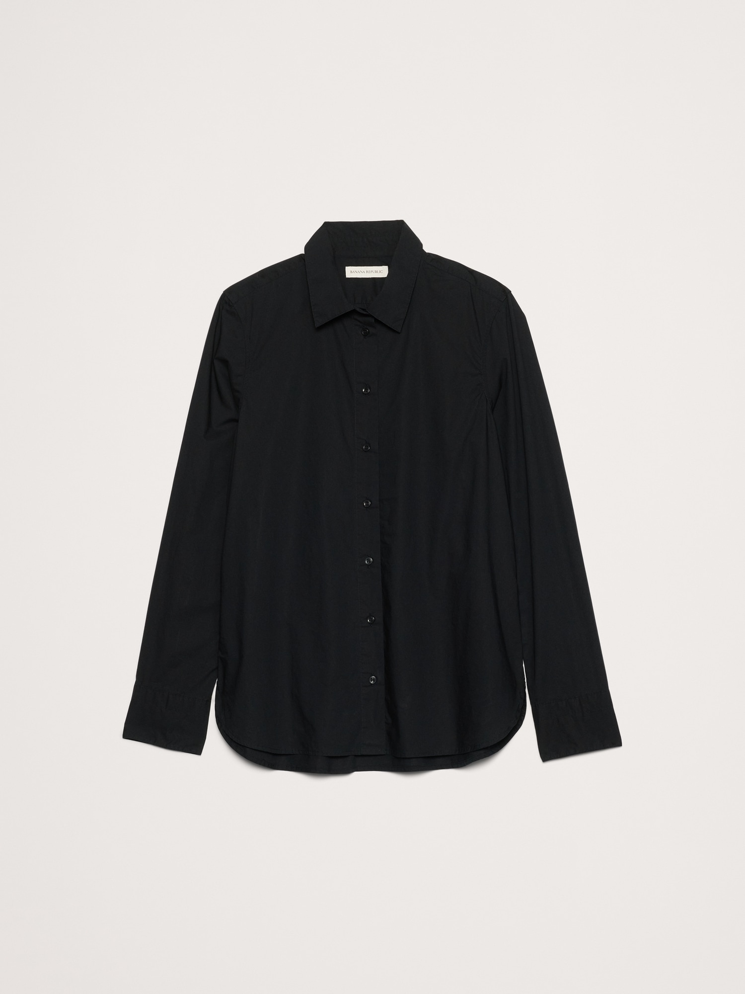 Женская рубашка Banana Republic The Everyday Shirt in Cotton Poplin, цвет: Чёрный — фото 4