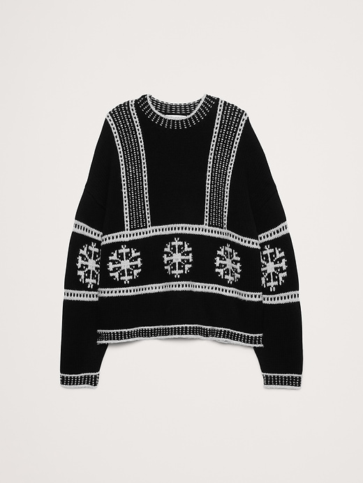 〈Black & White〉（L）旗モチーフ クルーネックセーター Fair Isle Crew-Neck Sweater | Banana Republic