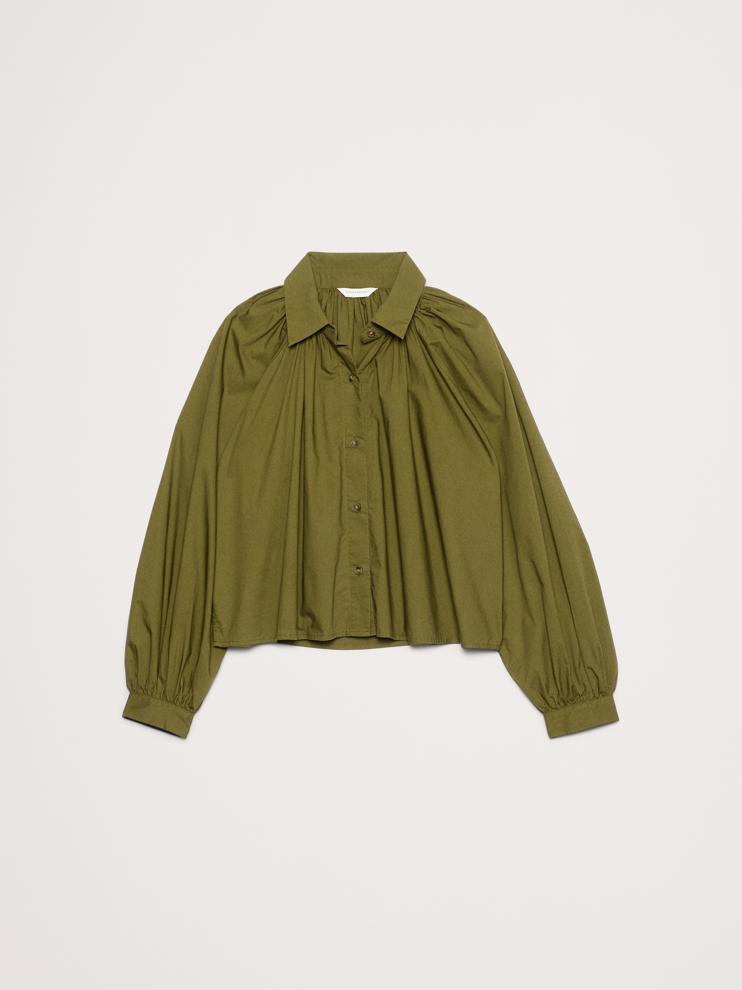 Image number 4 showing, Cotton Poplin Balloon-Sleeve Shirt