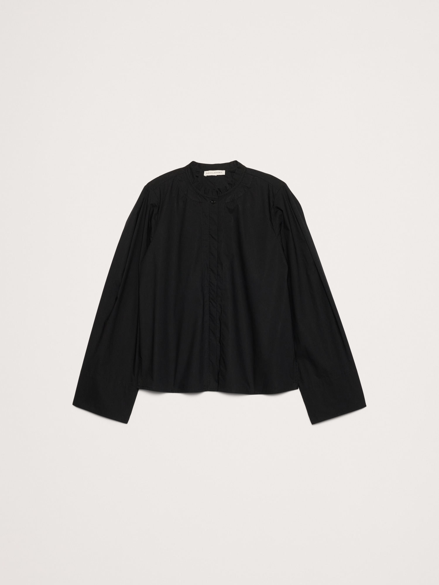 Image number 7 showing, Cotton Poplin Banded-Collar Top