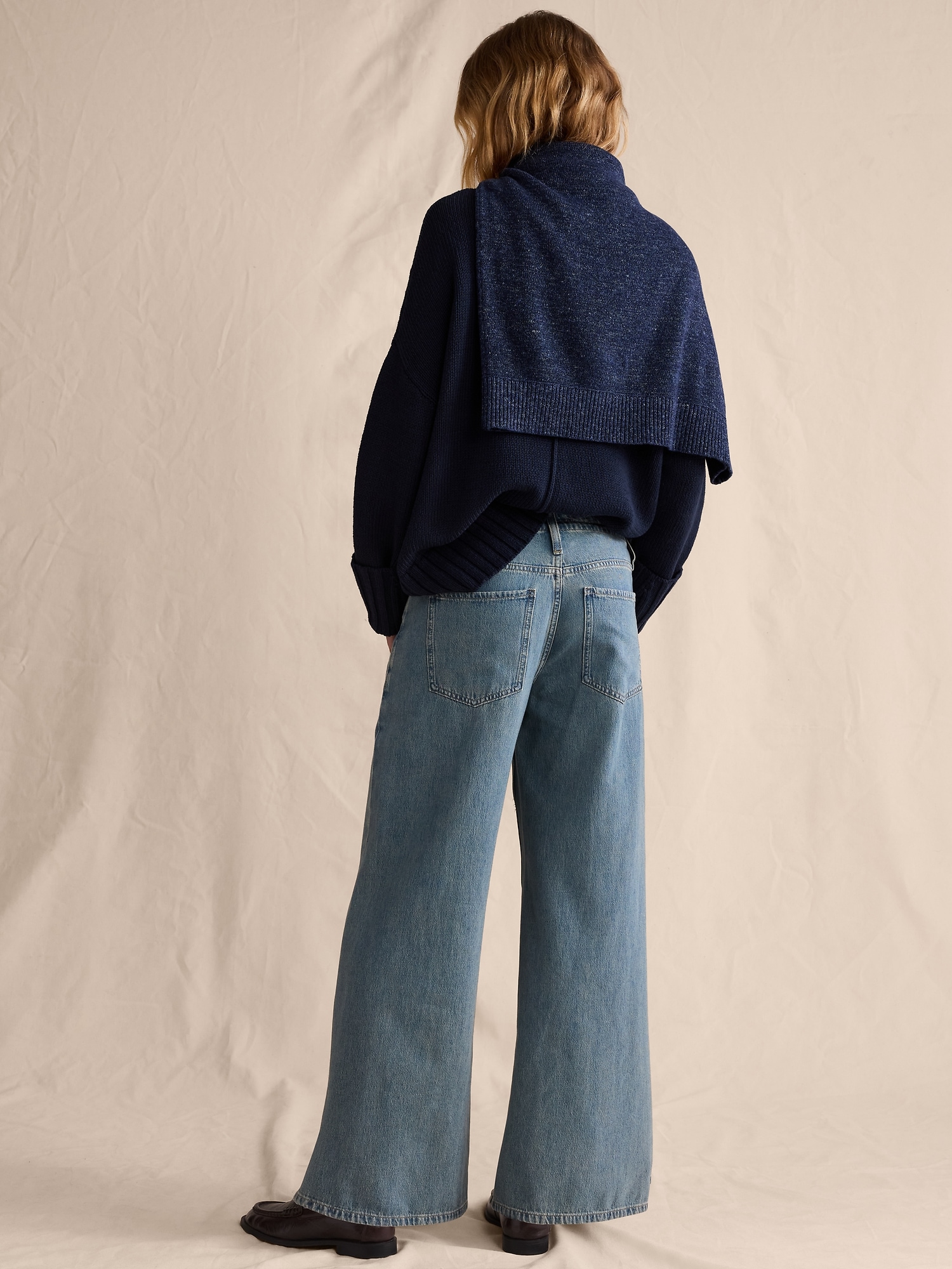 Image number 7 showing, Mid-Rise Wide-Leg Drawstring Jean