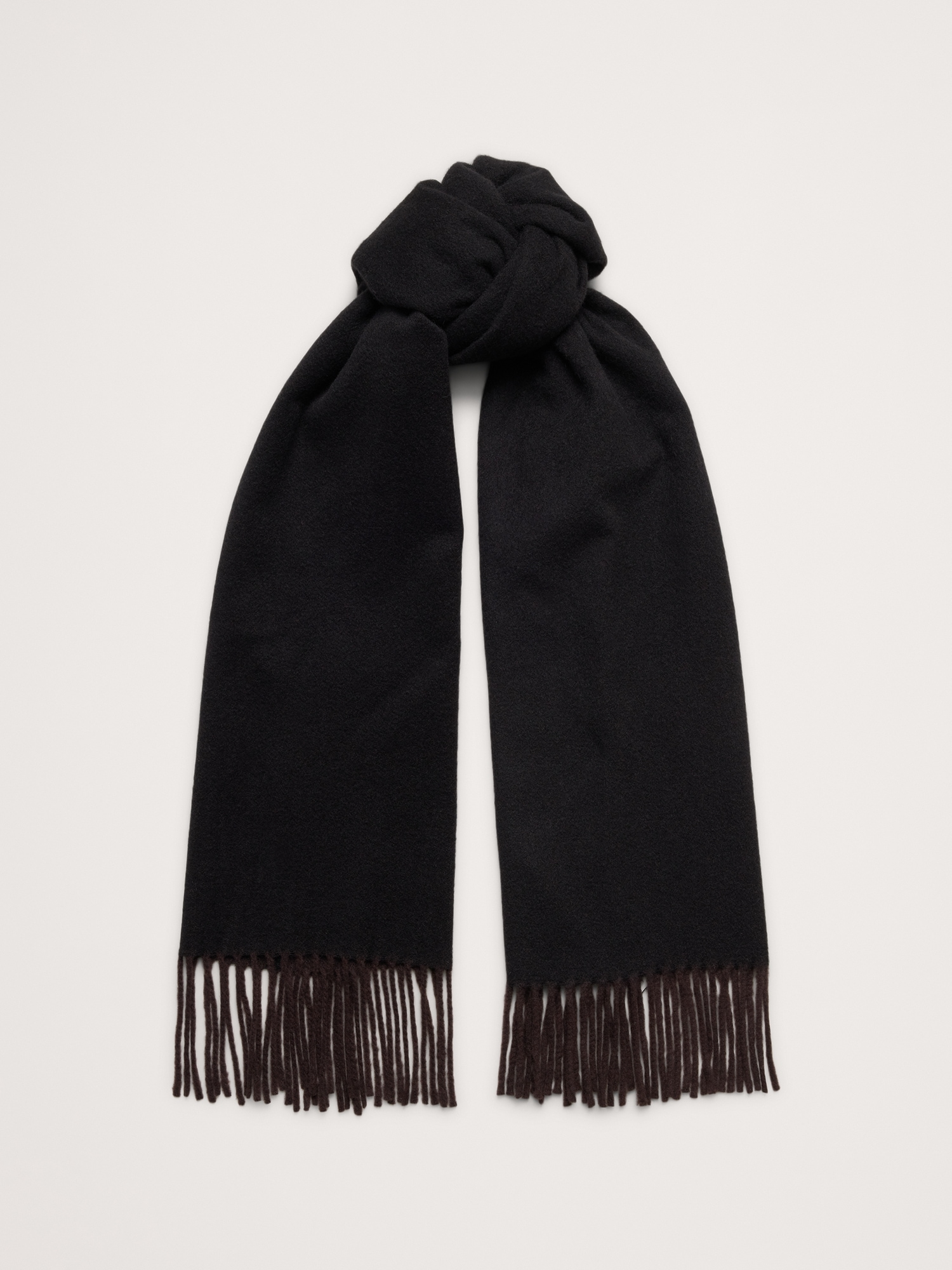 Italian Wool-Cashmere Scarf - Black & Brown