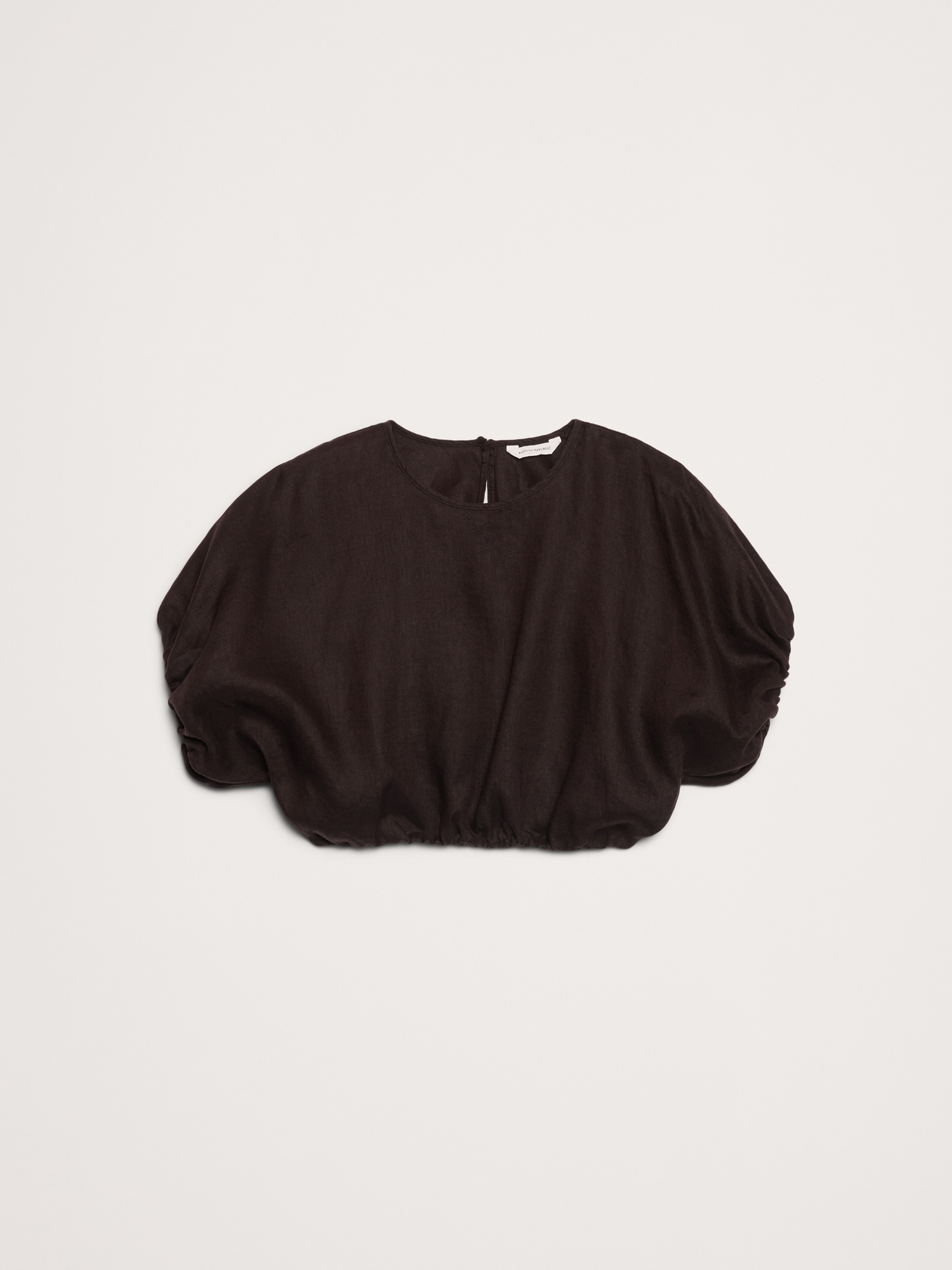 Image number 4 showing, Linen Bubble-Hem Cropped Top
