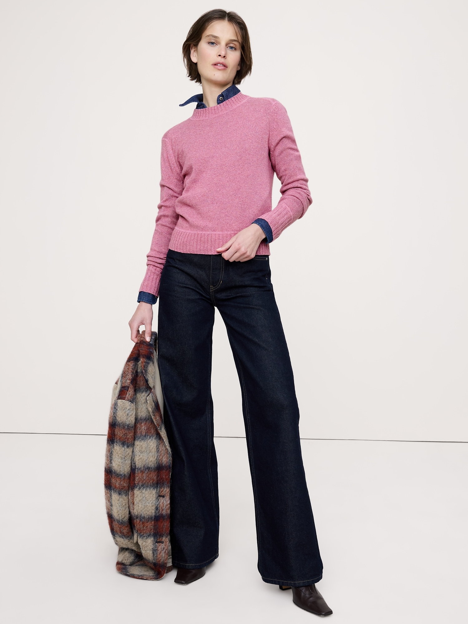 The Fireside Sweater in Merino-Cotton - Orchid Purple