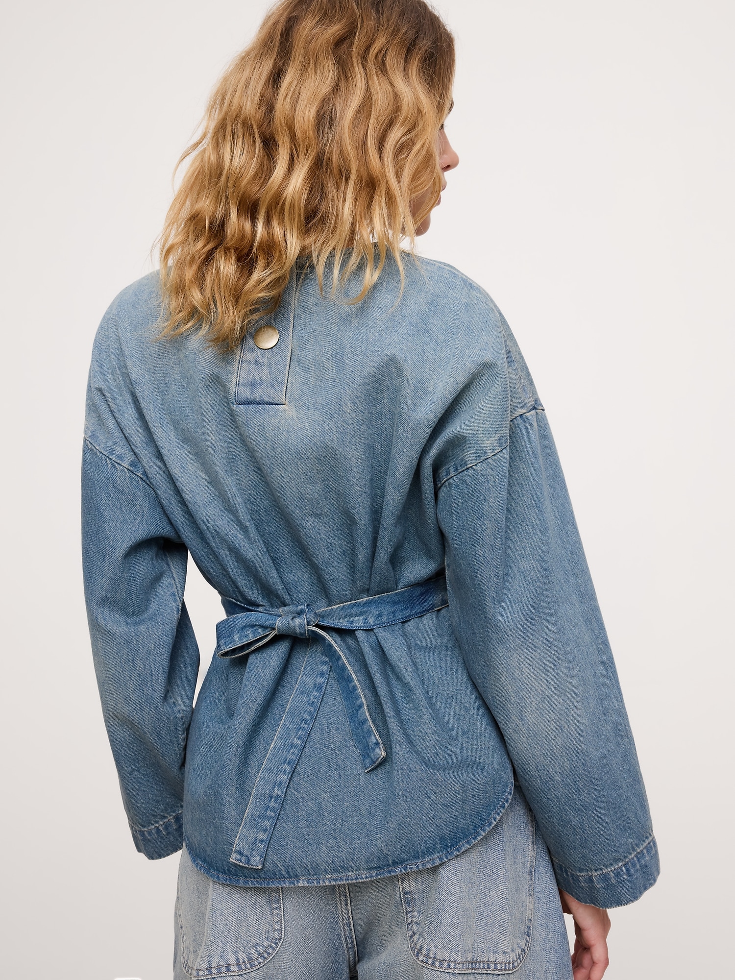 Image number 2 showing, Denim Cinch-Waist Top