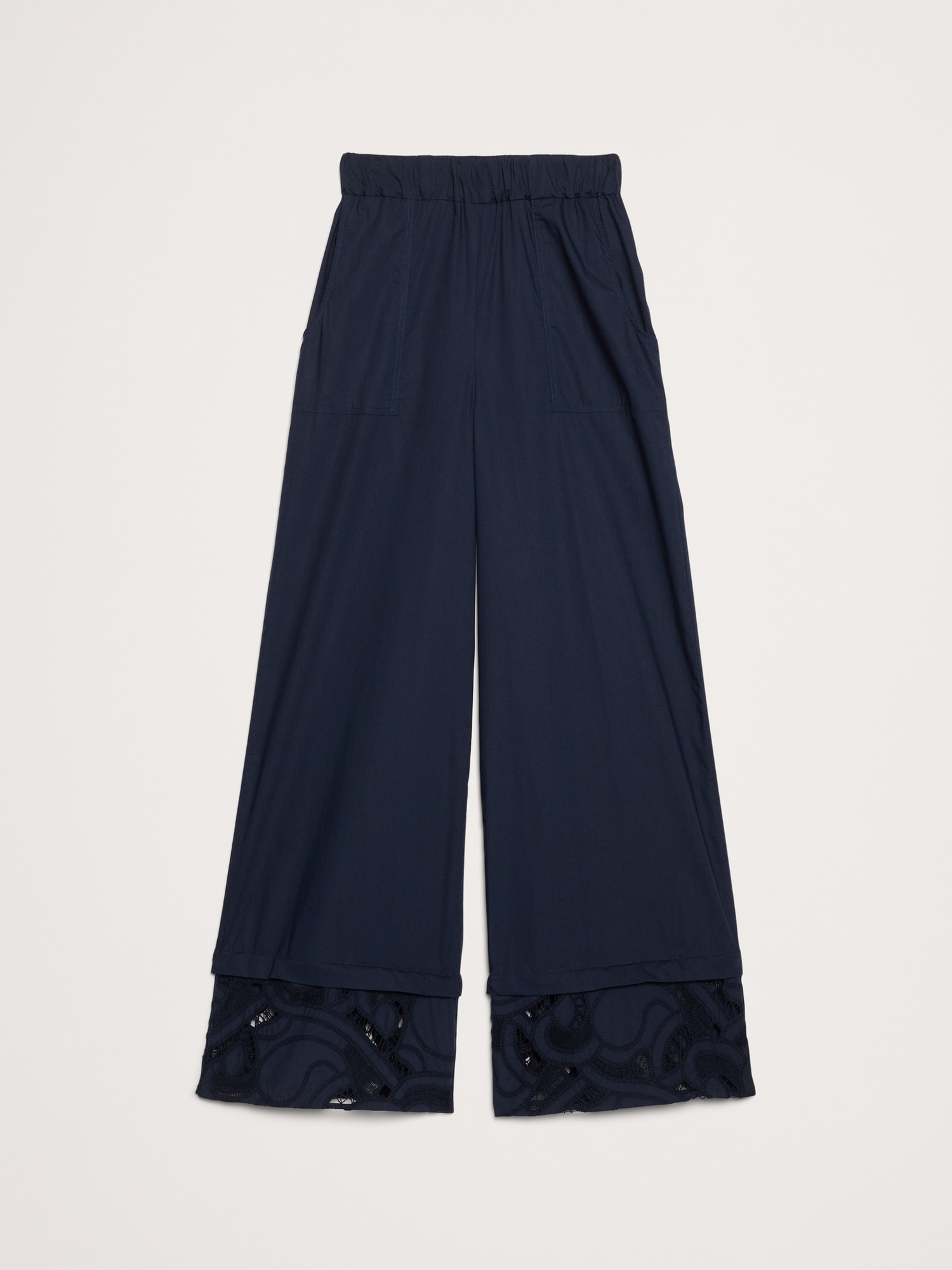 Image number 7 showing, Embroidered Cotton Poplin Cropped Pull-On Pant