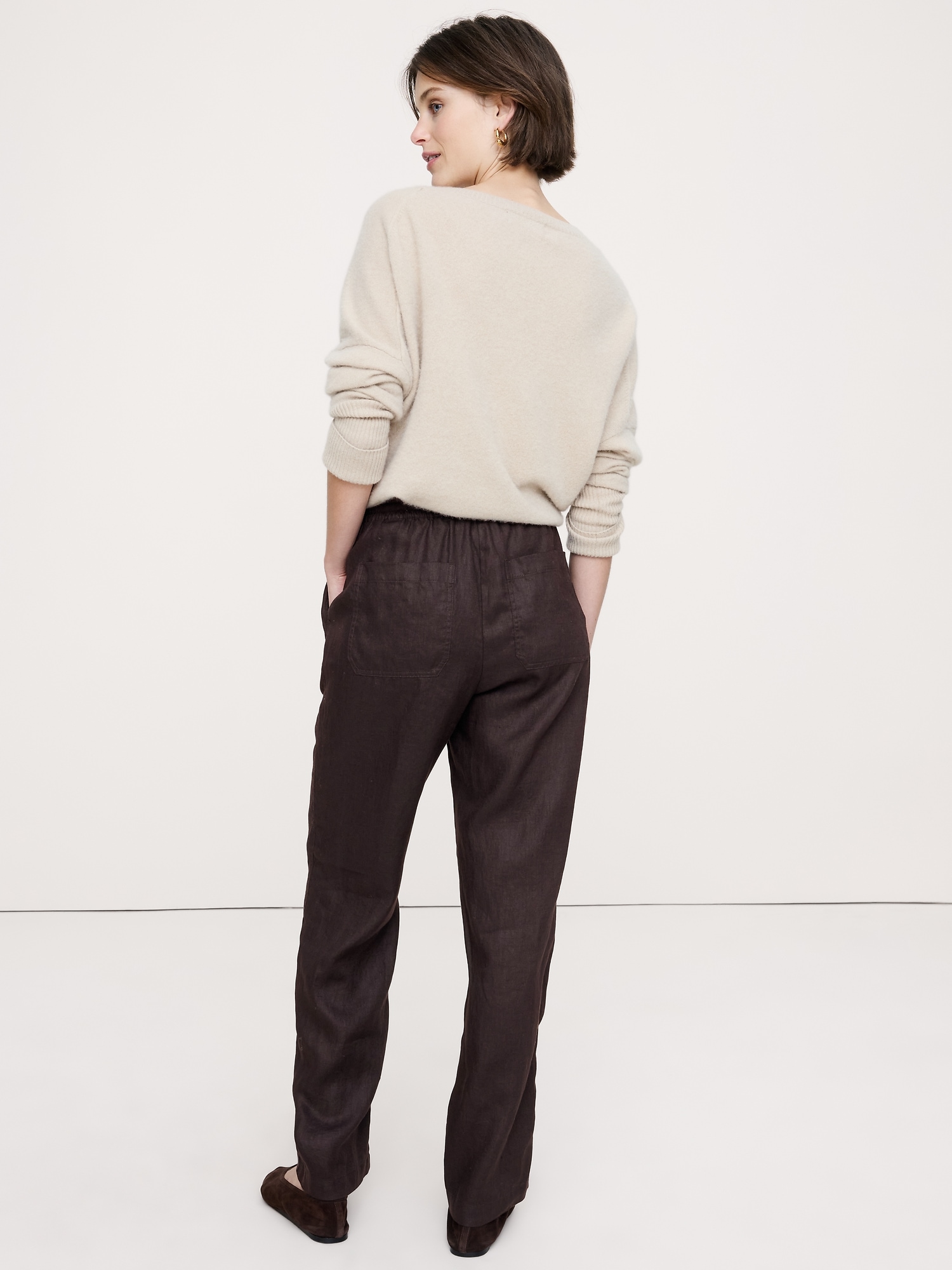 Image number 3 showing, Linen Pull-On Ankle Pant