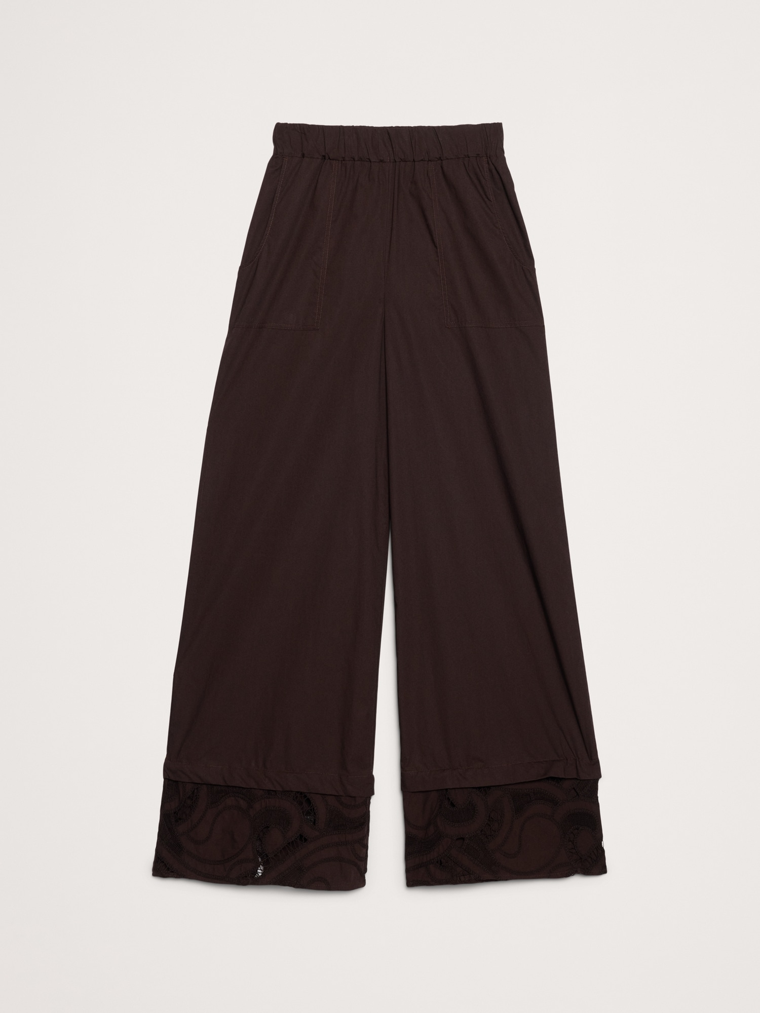 Image number 4 showing, Embroidered Cotton Poplin Cropped Pull-On Pant
