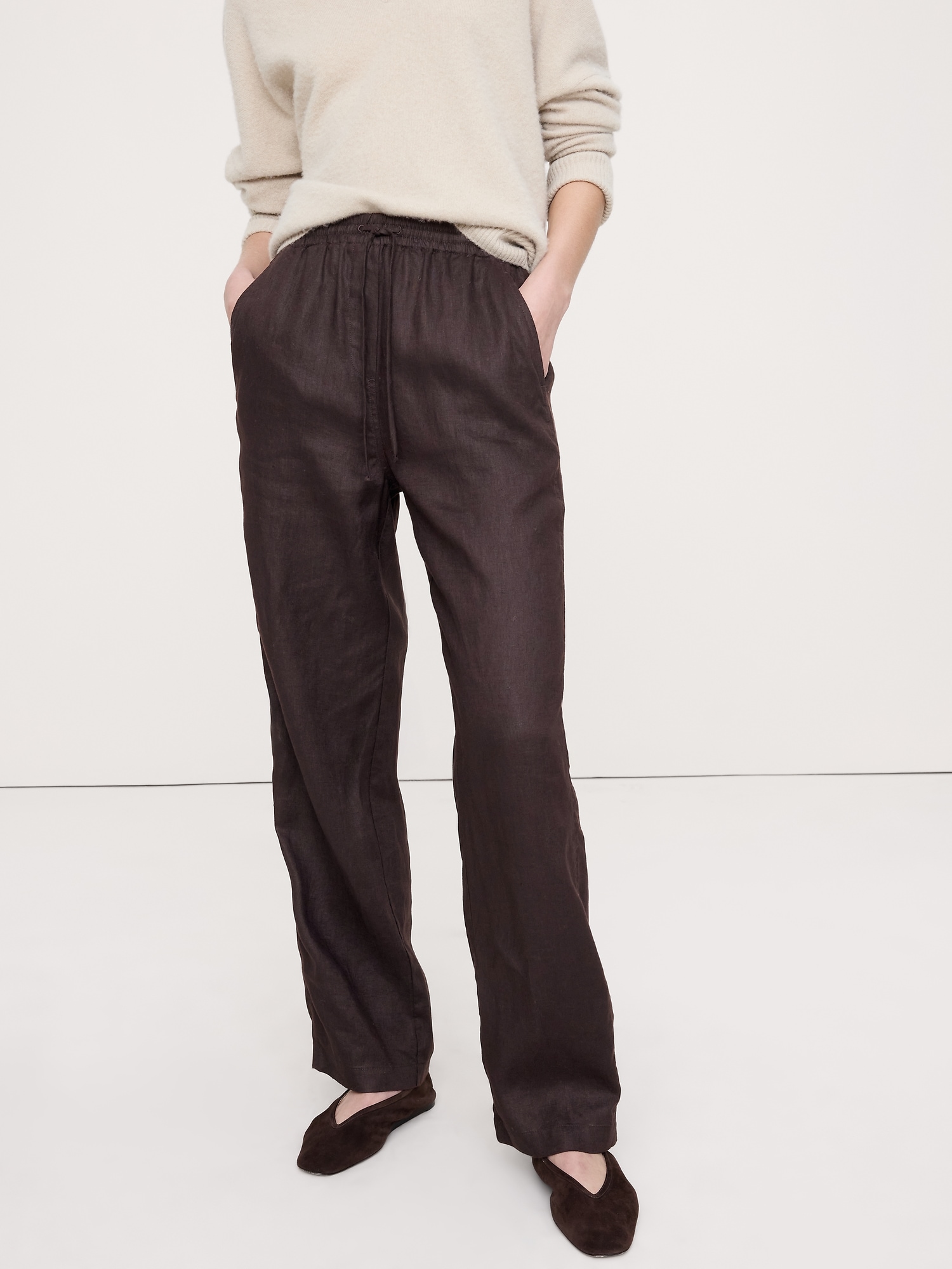 Image number 4 showing, Linen Pull-On Ankle Pant