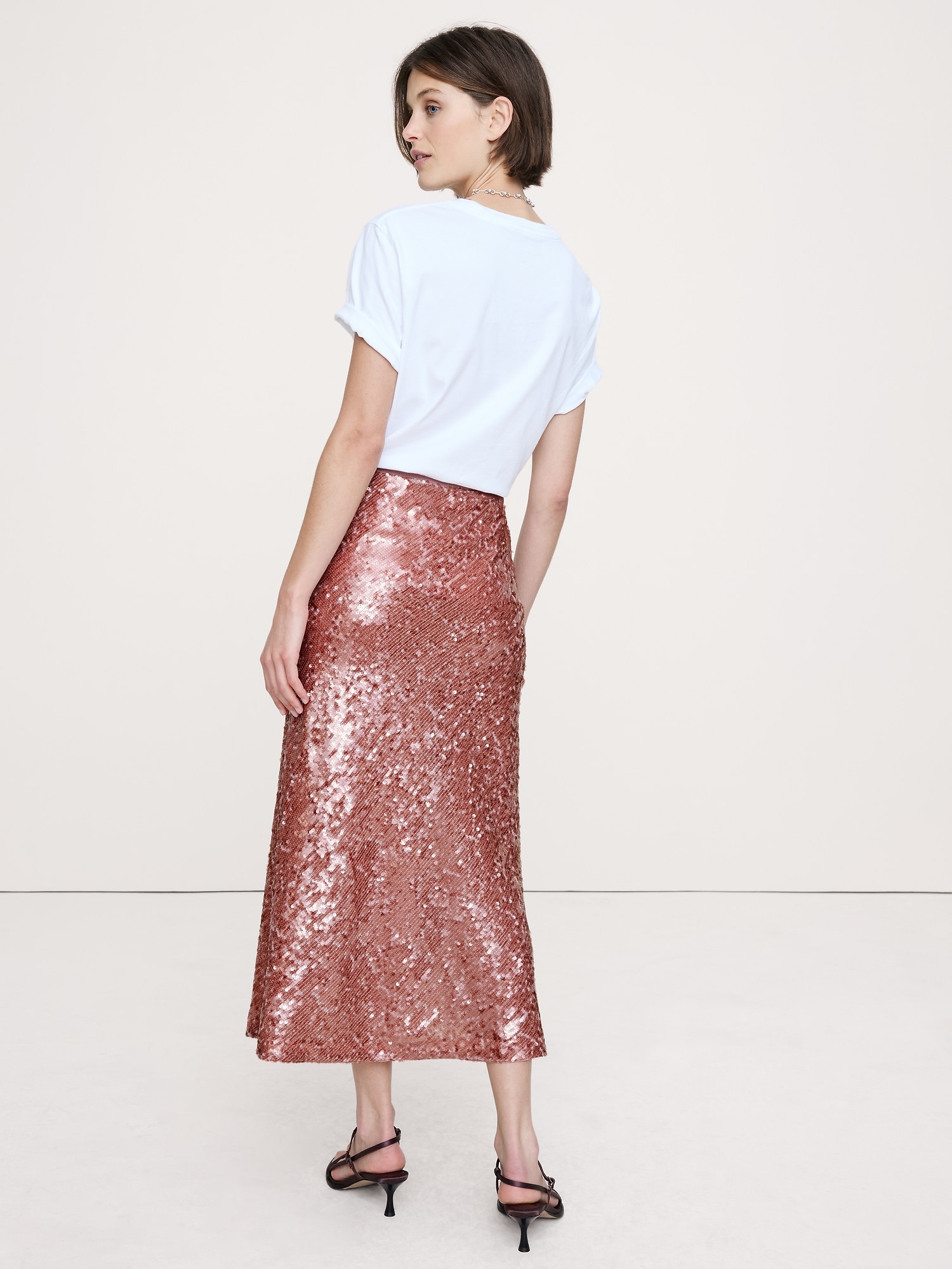 Image number 2 showing, Bias-Cut Sequin Maxi Skirt