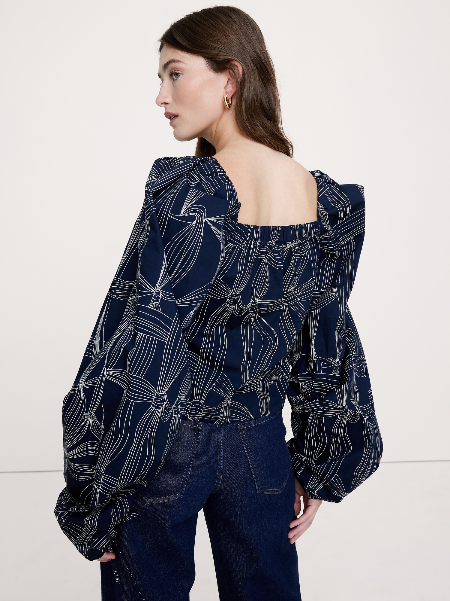 Image number 5 showing, Stretch-Cotton Square-Neck Top