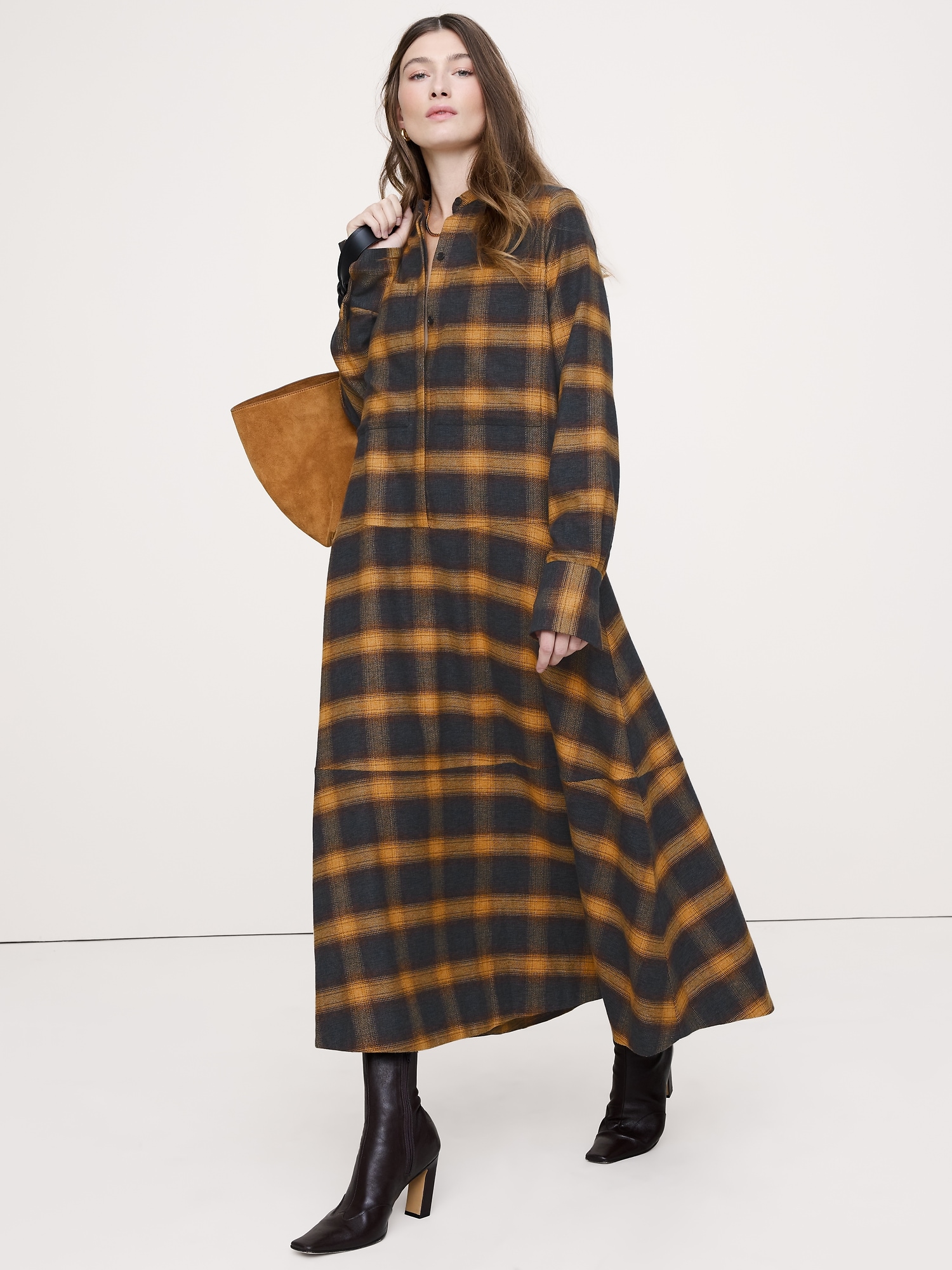 Cotton Trapeze Shirtdress