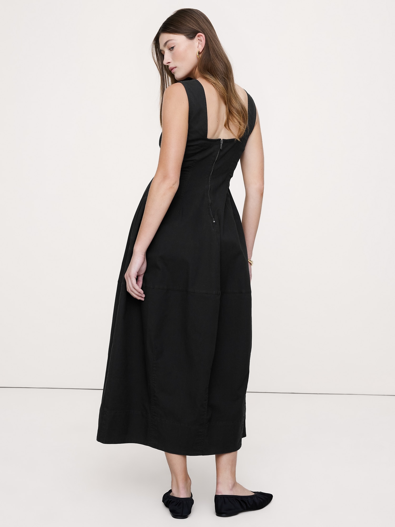 Image number 6 showing, Stretch-Cotton Barrel Midi Dress
