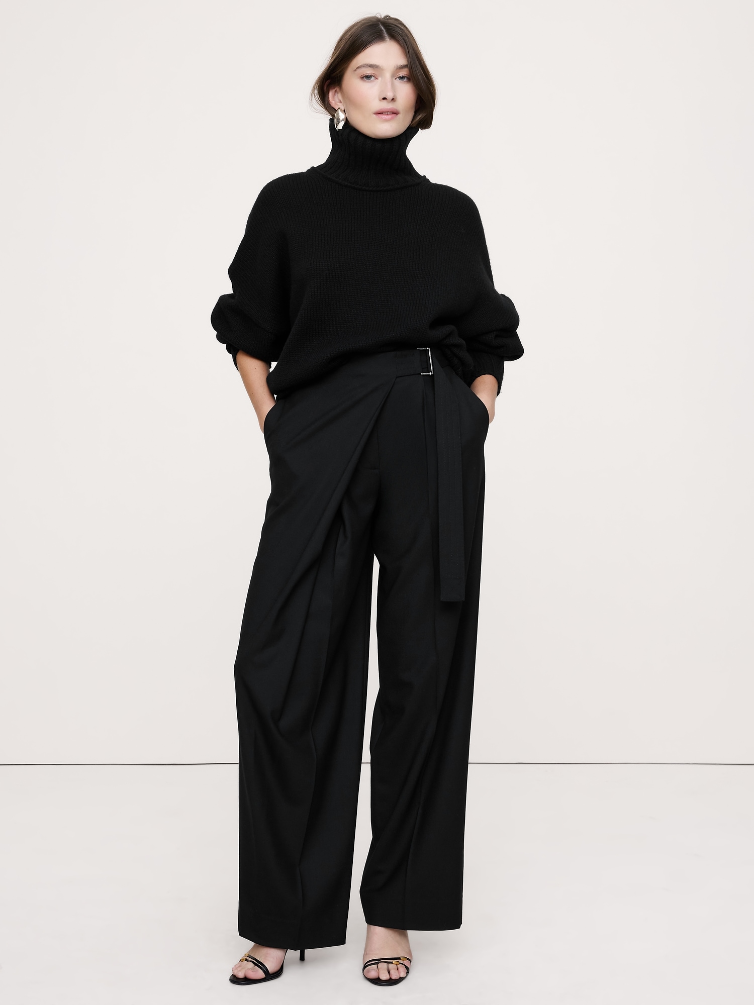 Image number 1 showing, High-Rise Straight Crossover Flannel Pant