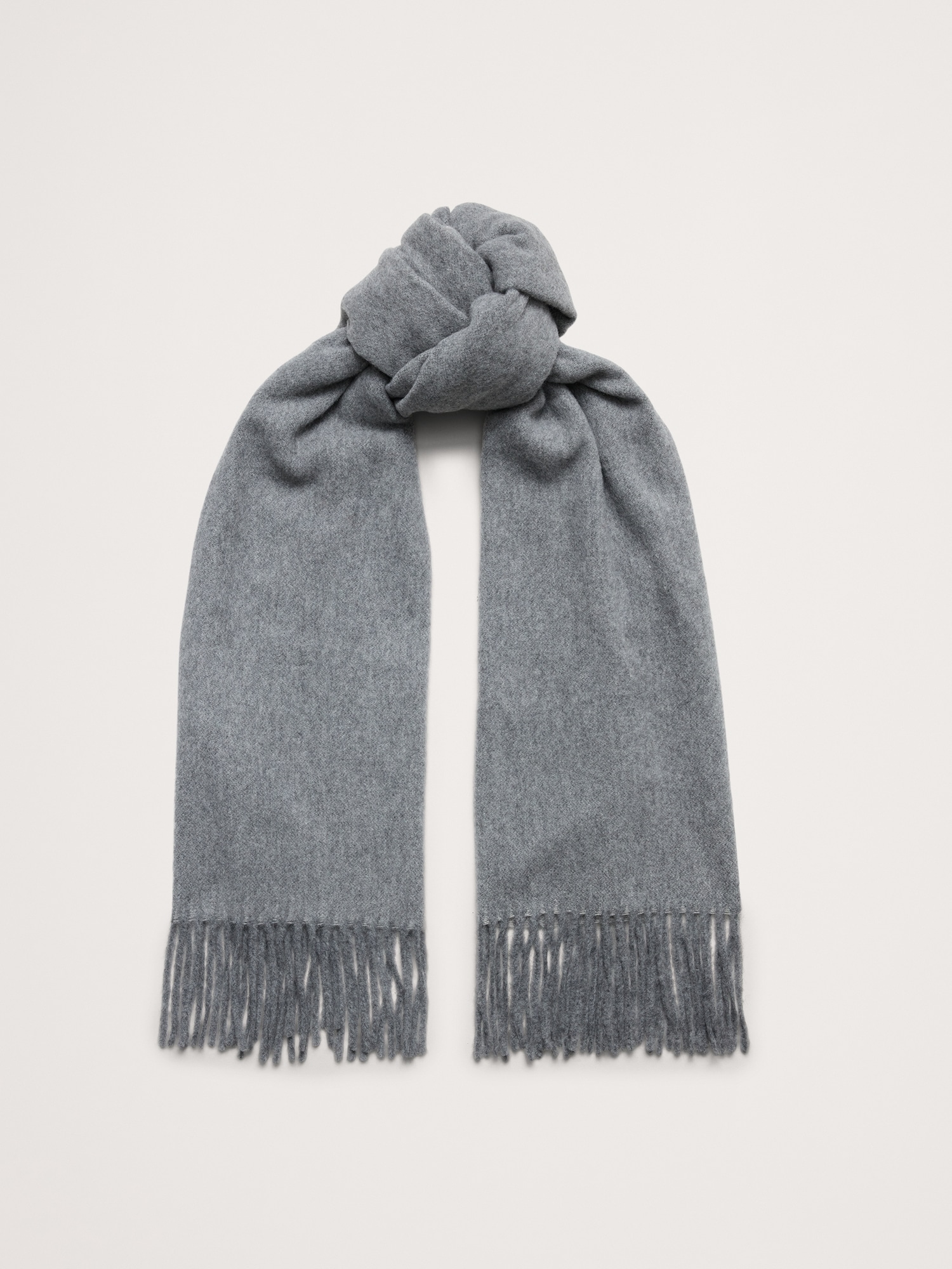 Italian Wool-Cashmere Scarf - Heather Gray
