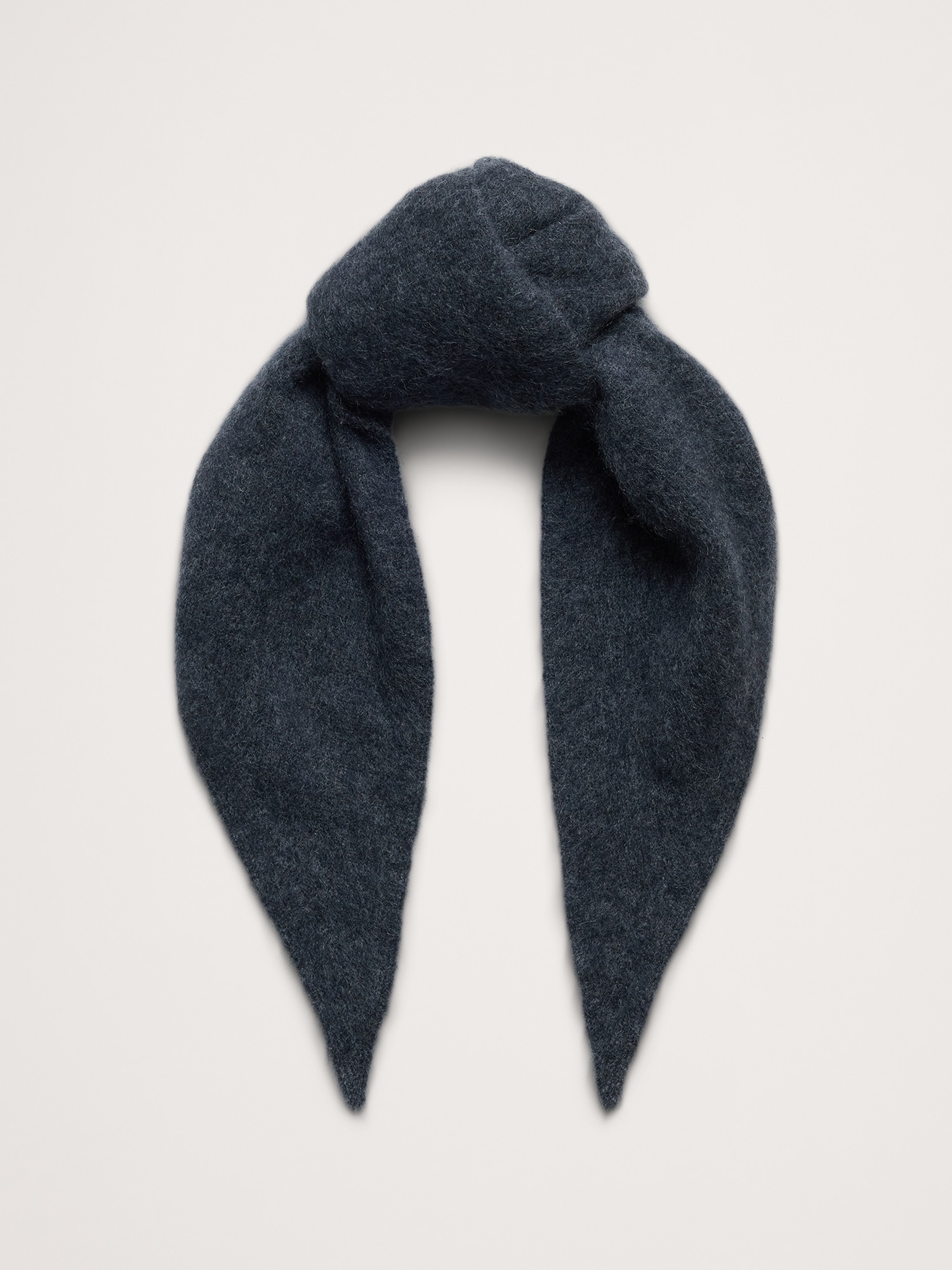 Brushed Wool-Cashmere Triangle Scarf - Charcoal Gray