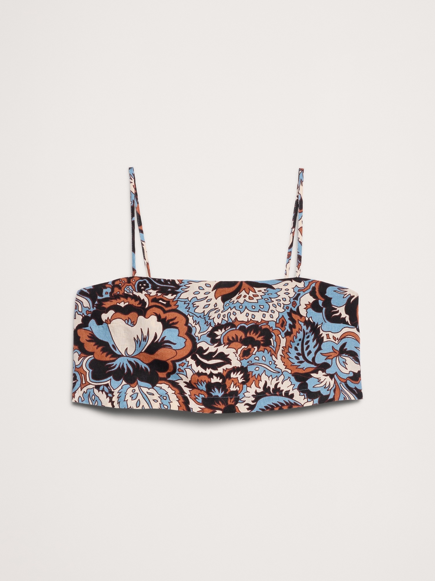 Женский топ Banana Republic Linen Cropped Cami, цвет: Синий с принтом — фото 4