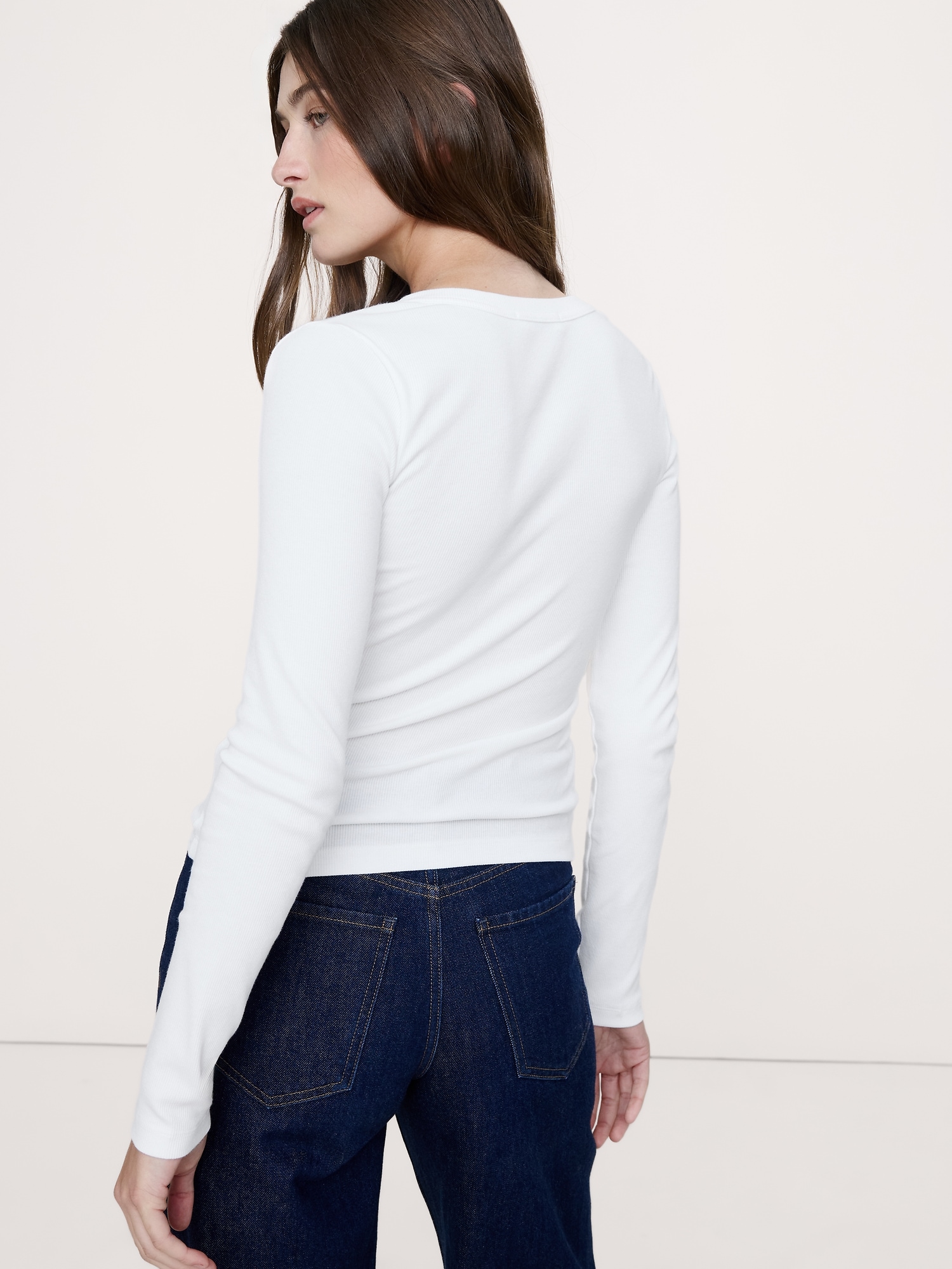 Image number 2 showing, Ribbed Split-Neck T-Shirt