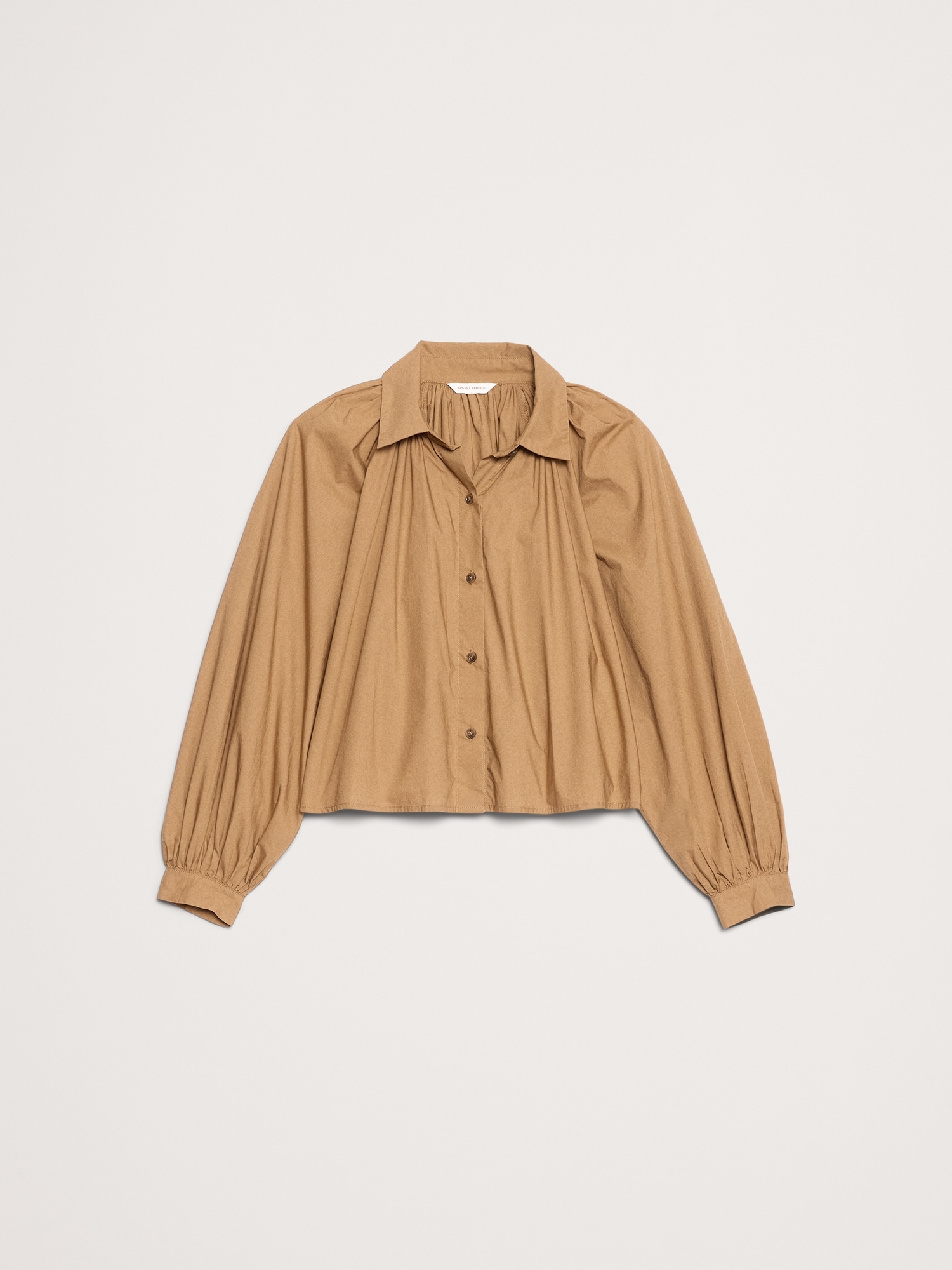 Image number 4 showing, Cotton Poplin Balloon-Sleeve Shirt