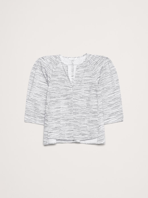 Stretch-Cotton Volume-Sleeve Top | Banana Republic