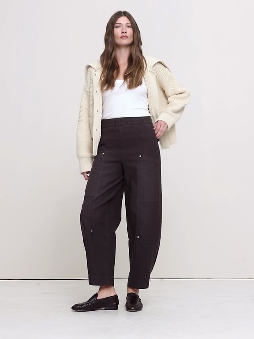 Wide-Leg Corduroy Pull-On Pant | Banana Republic