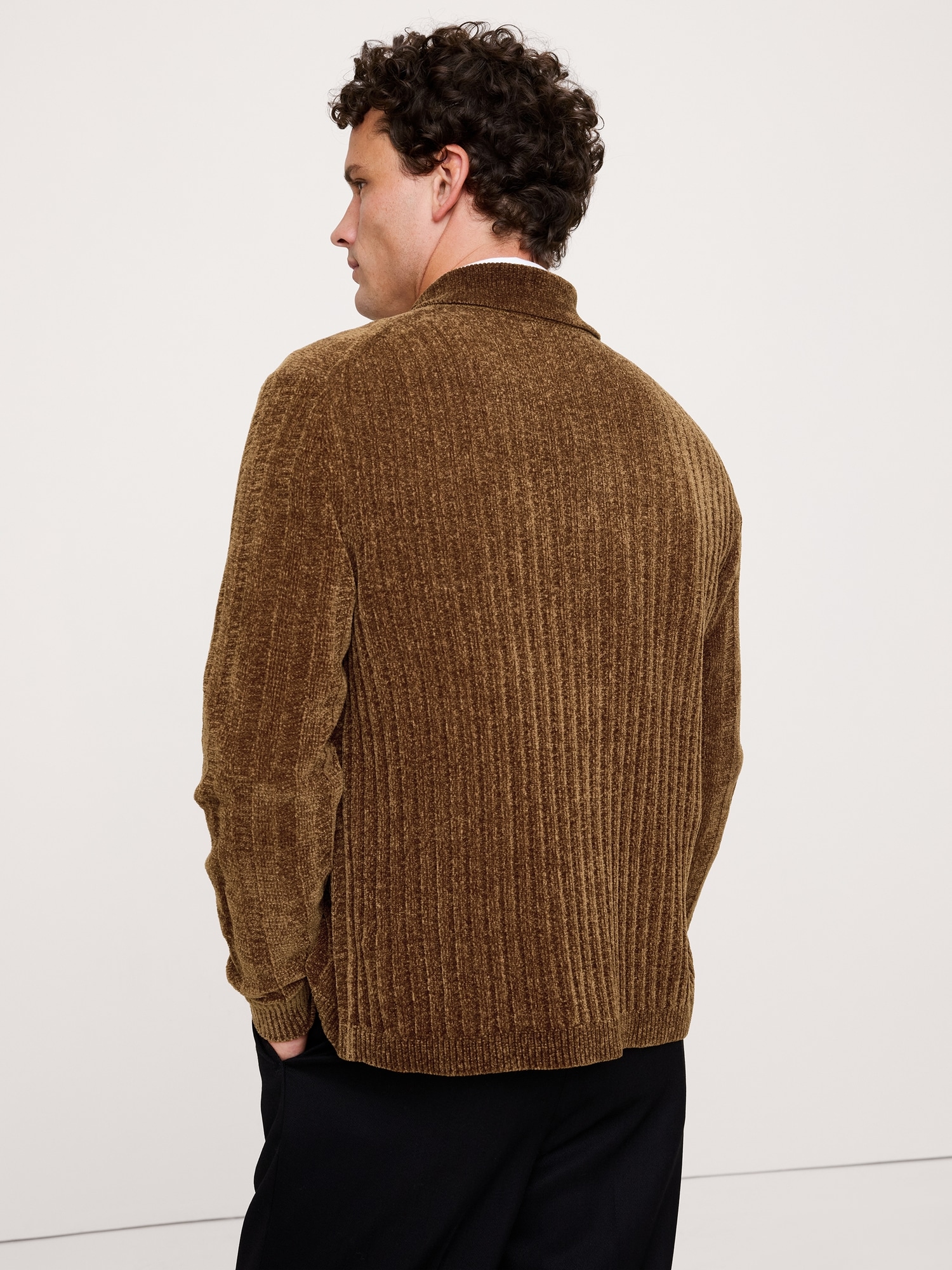 Image number 3 showing, Chenille Polo Cardigan