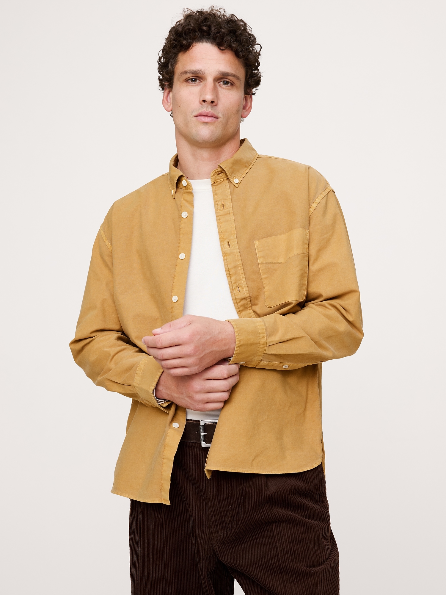 Relaxed-Fit Garment Dye Oxford Shirt