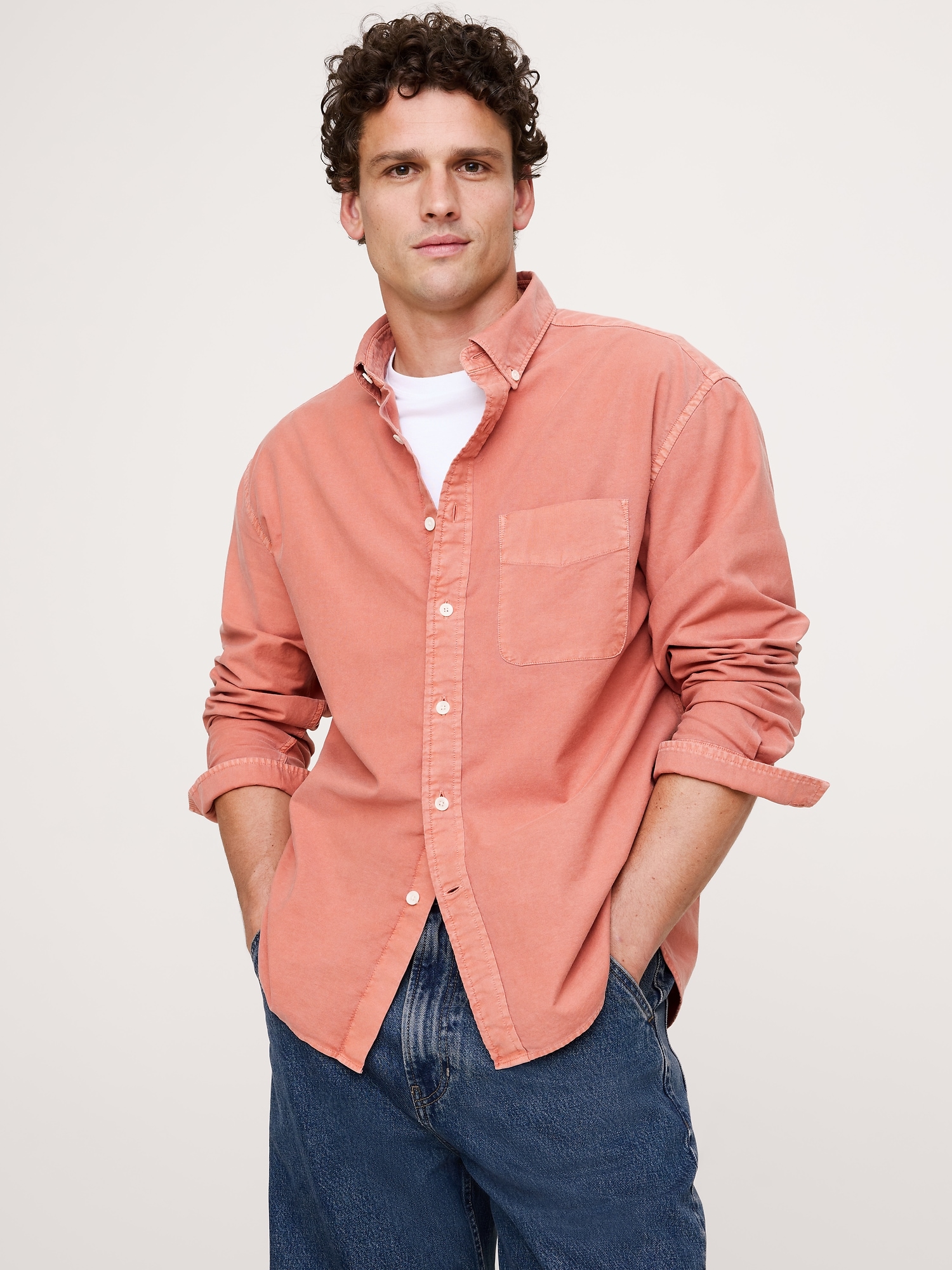 Relaxed-Fit Garment Dye Oxford Shirt