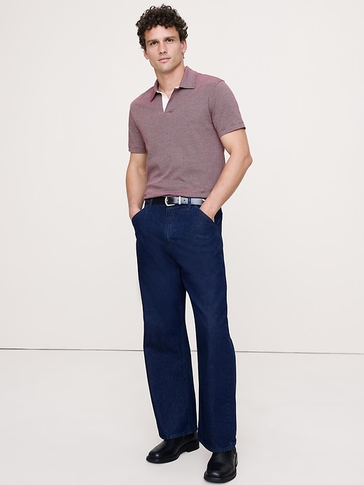 Luxury-Touch Stripe Polo