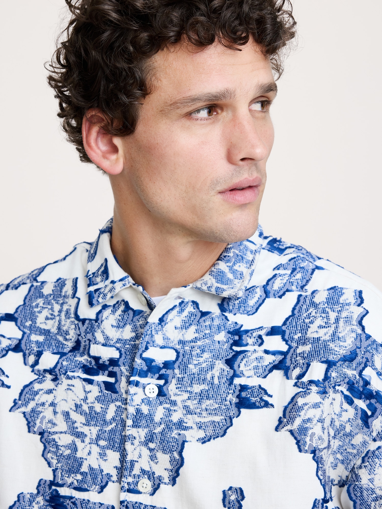 Image number 4 showing, Relaxed-Fit Plaid Texture Resort Shirt