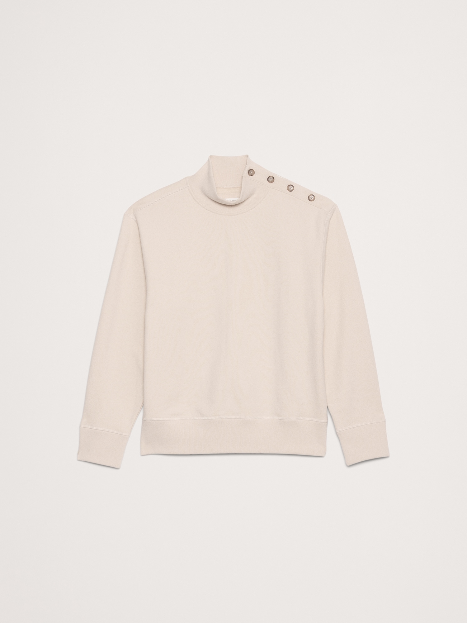 Image number 4 showing, French Terry Button-Shoulder Sweatshirt