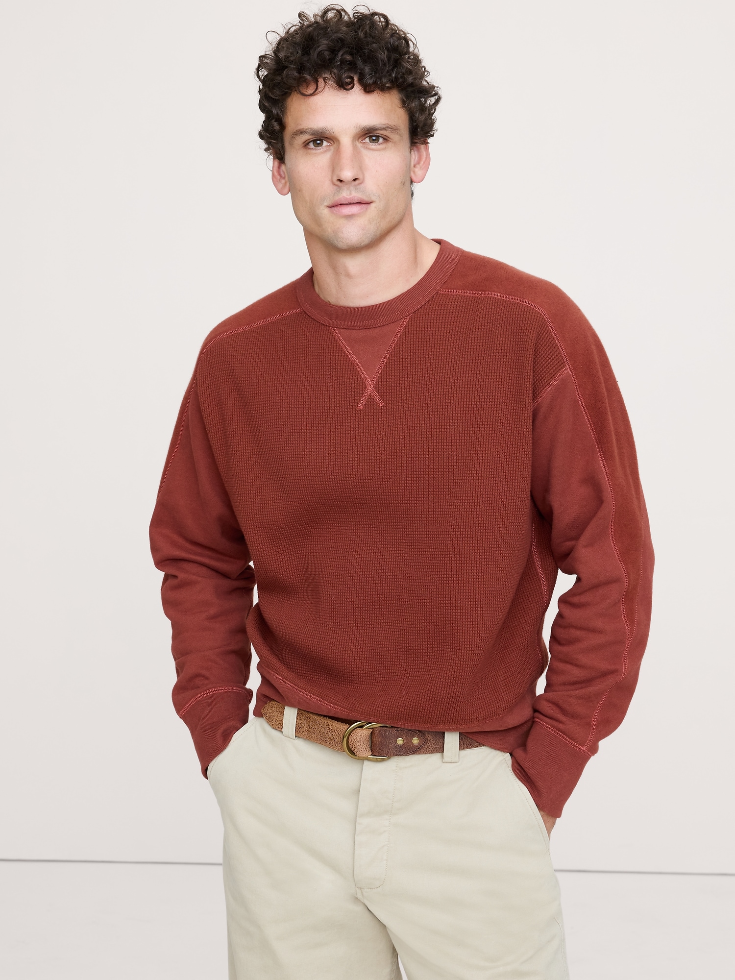 Patchwork Crew-Neck Sweatshirt