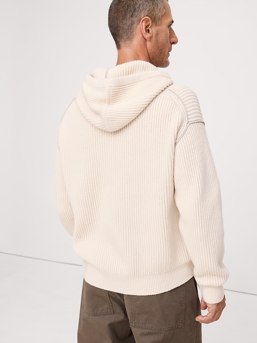 Merino-Cotton Sweater Hoodie