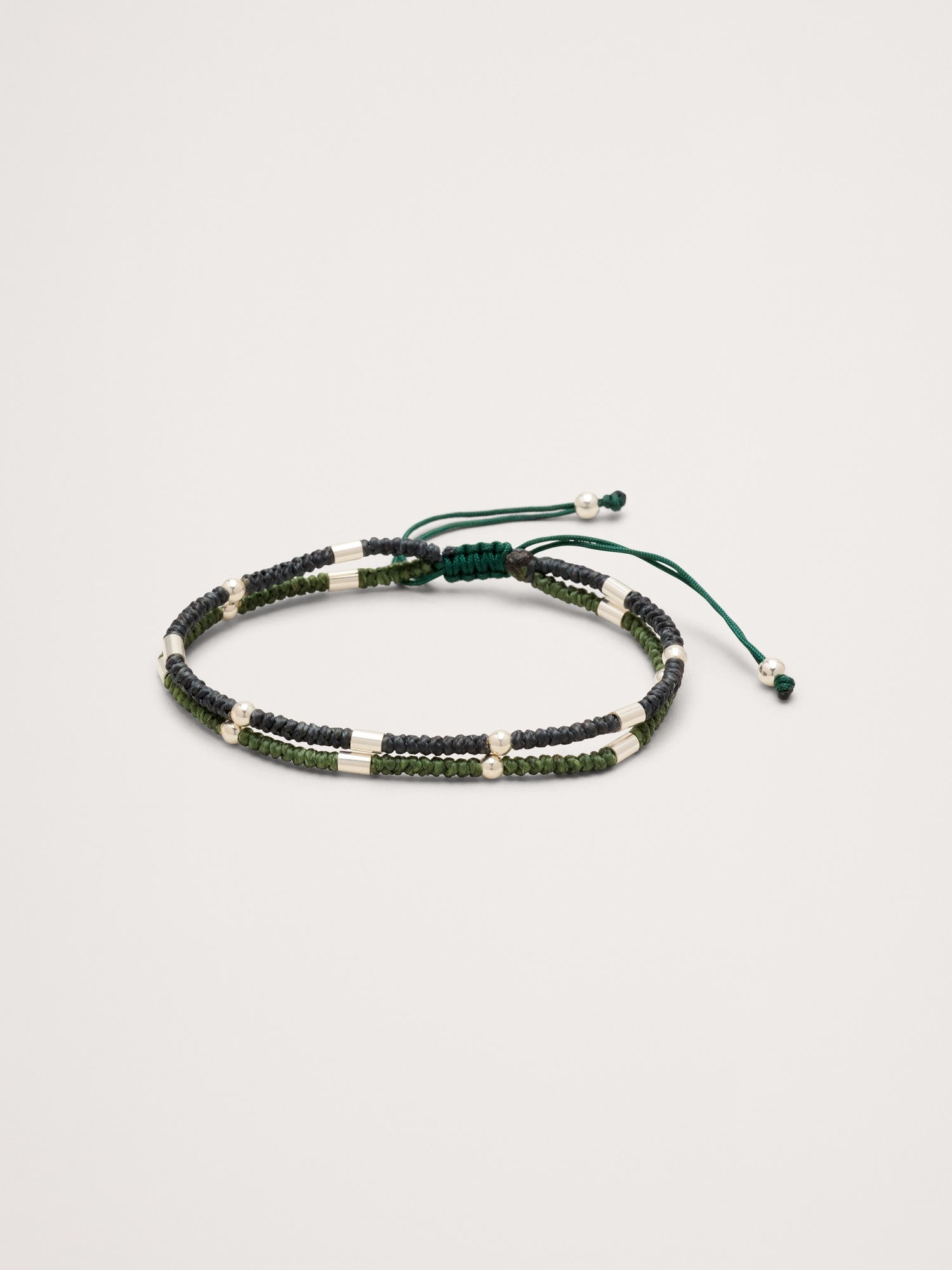 Мужской браслет Banana Republic Round Braided Balinese by Caputo & Co, цвет: Зелёный