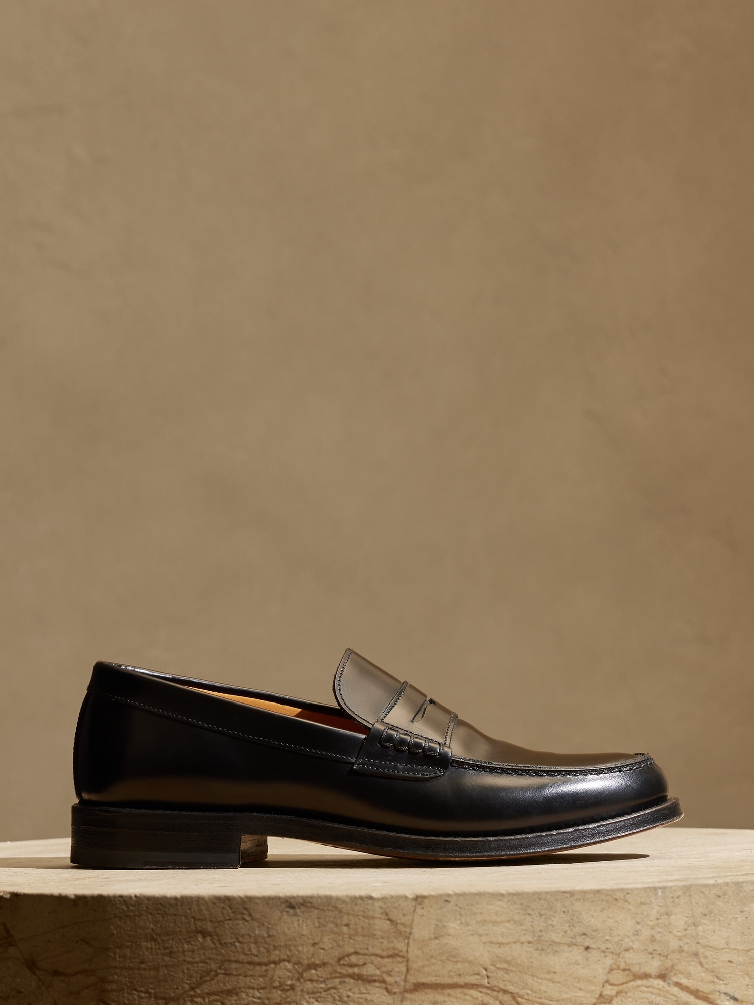 Navarre Penny Loafer - Black Leather