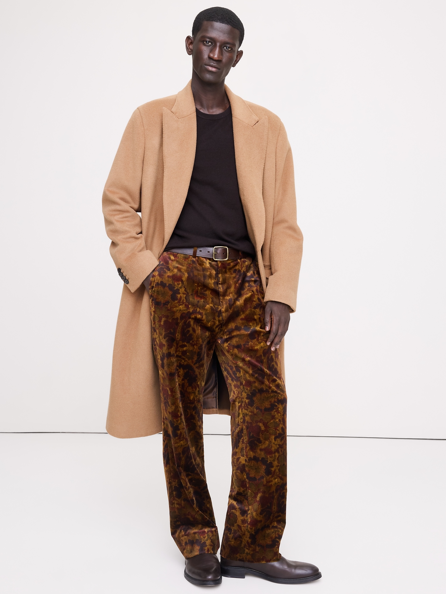 Straight Velvet Pant - Gold Tapestry Print