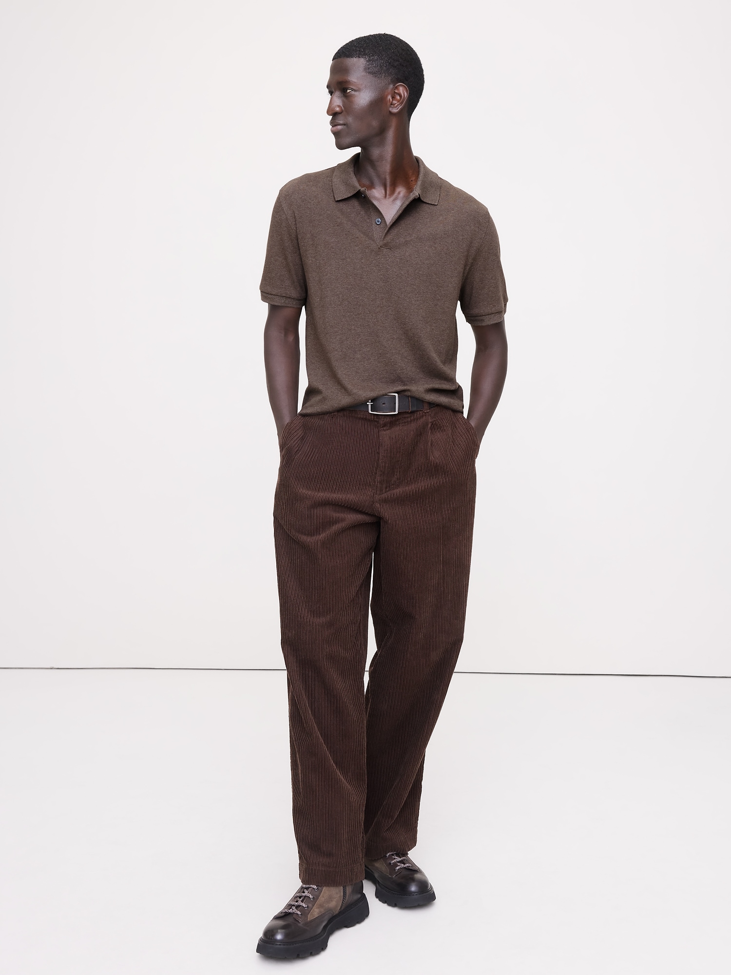 Luxury-Touch Polo - Chocolate Brown