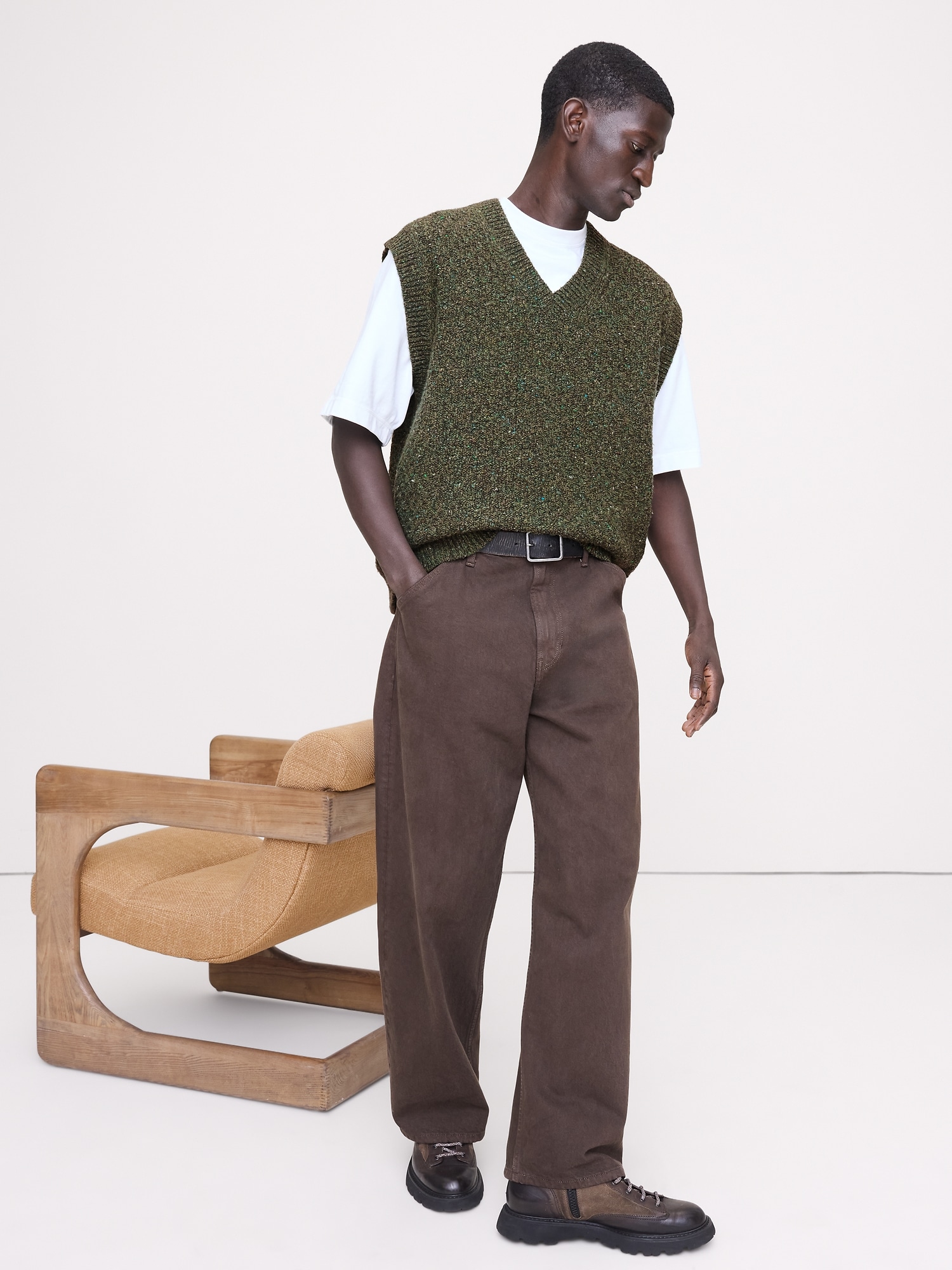 Donegal Wool-Blend Sweater Vest