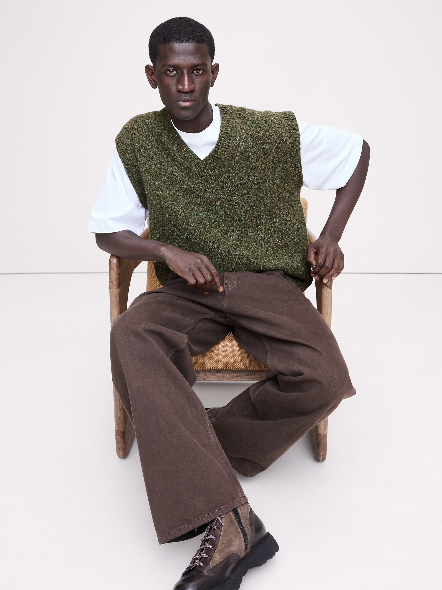 Image number 4 showing, Donegal Wool-Blend Sweater Vest