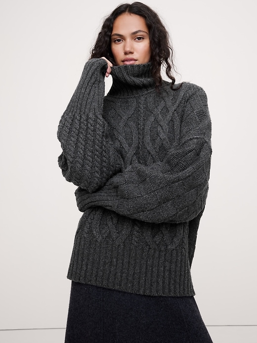 Italian Merino-Blend Turtleneck Sweater