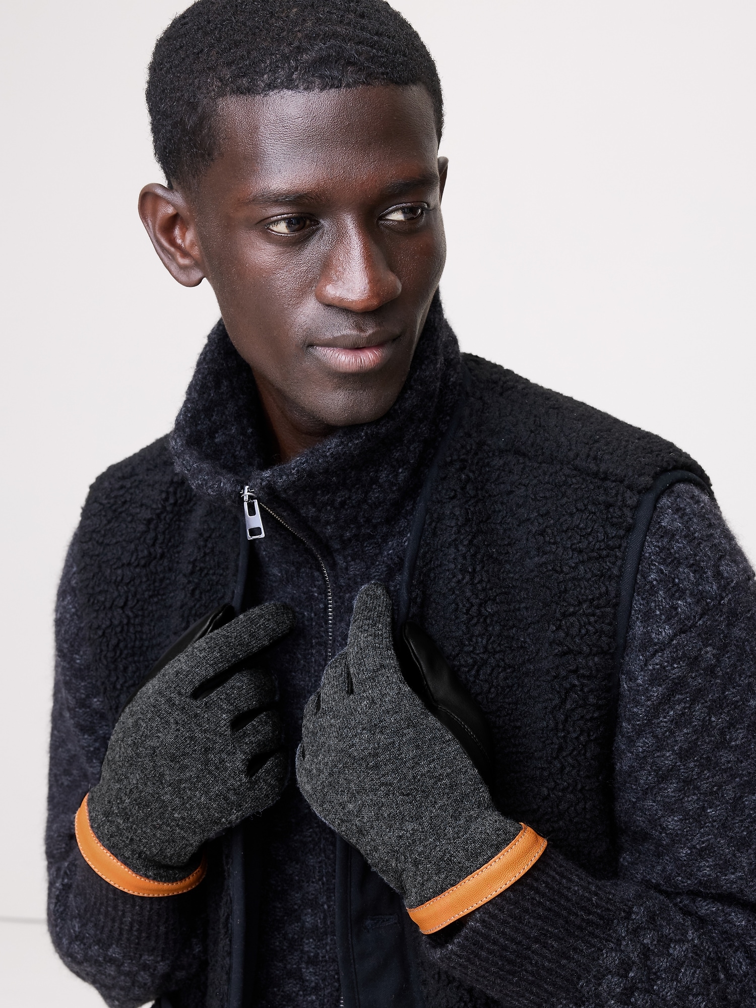 Image number 2 showing, Deerskin Leather & Wool Tricot Gloves by Hestra