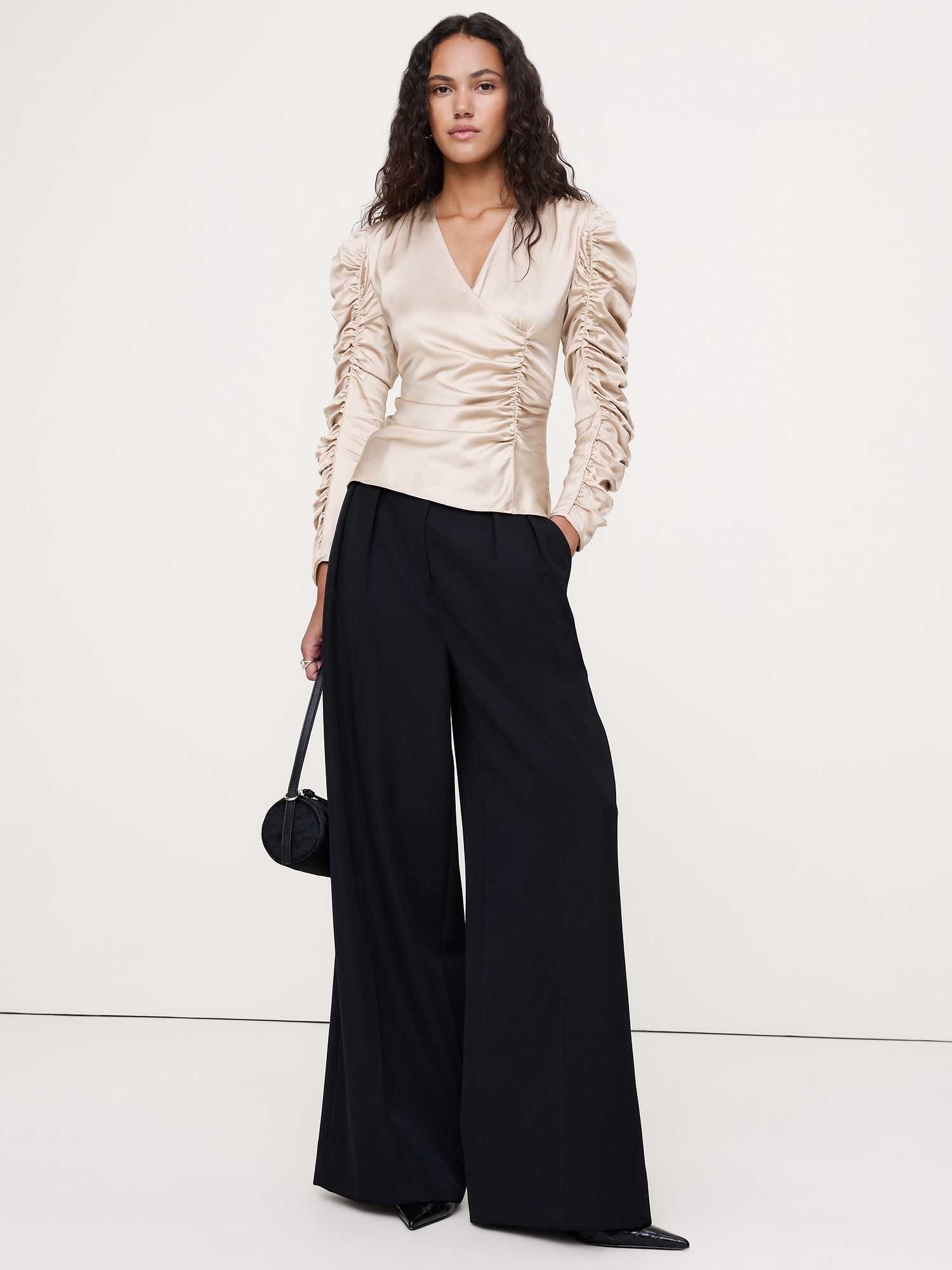 Image number 3 showing, Stretch-Satin Ruched Top