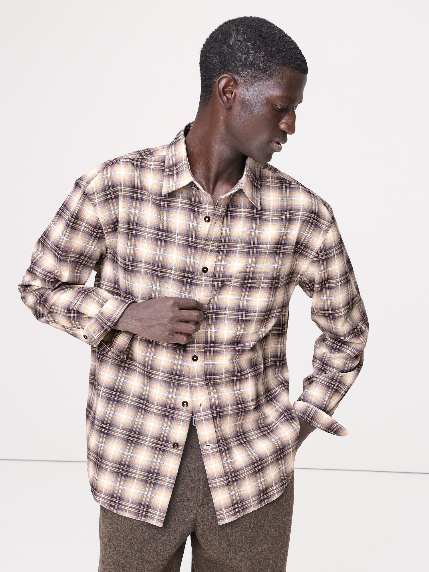 Relaxed-Fit Slub Cotton Shirt