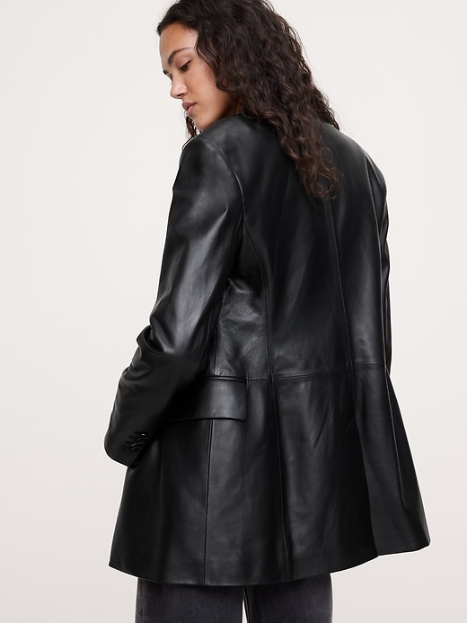 Fitted Leather Blazer