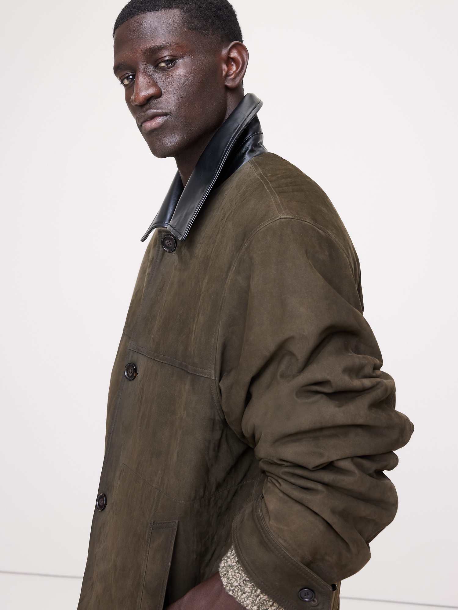 Image number 4 showing, Nubuck Leather Car Coat