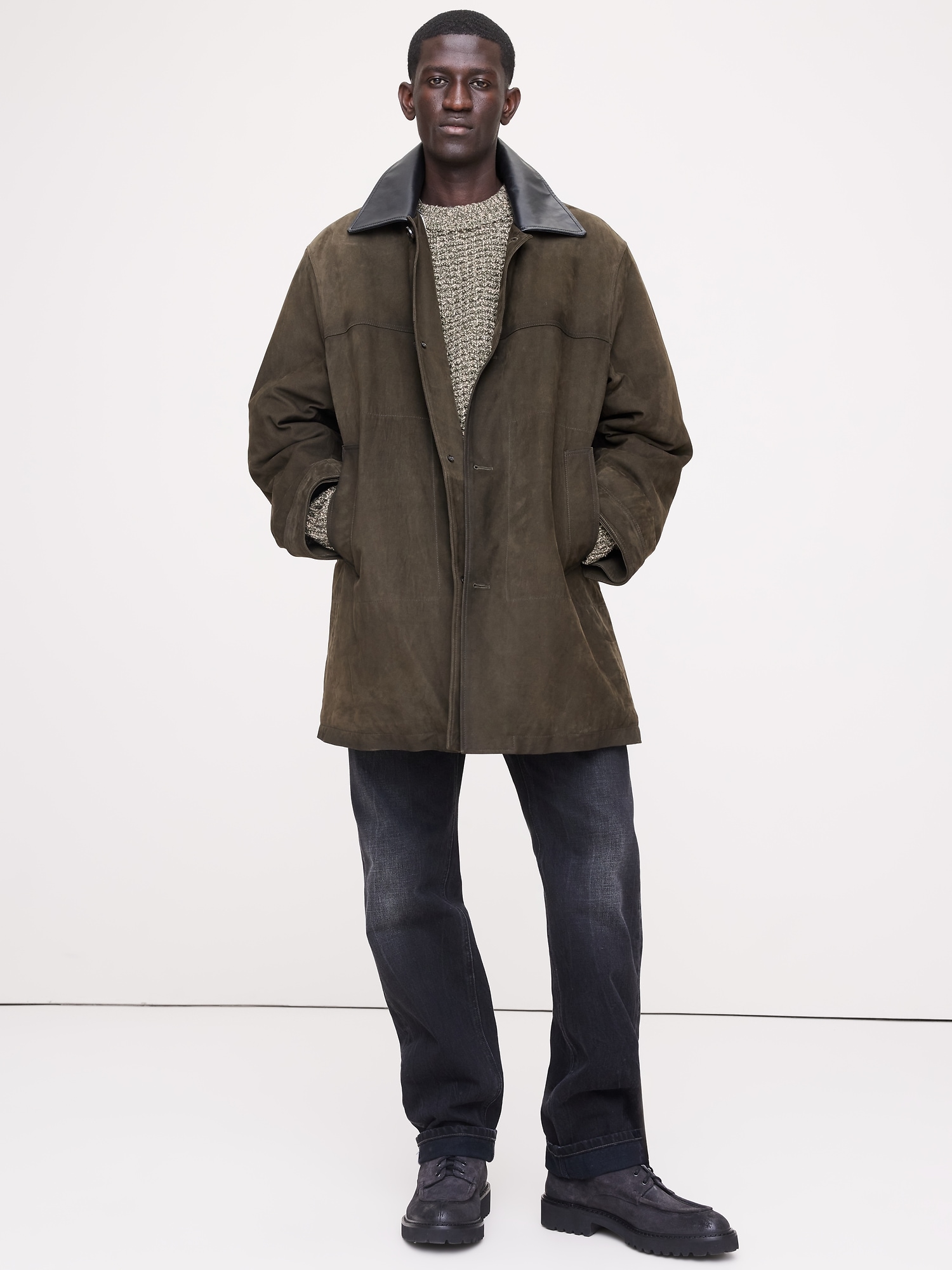 Image number 1 showing, Nubuck Leather Car Coat